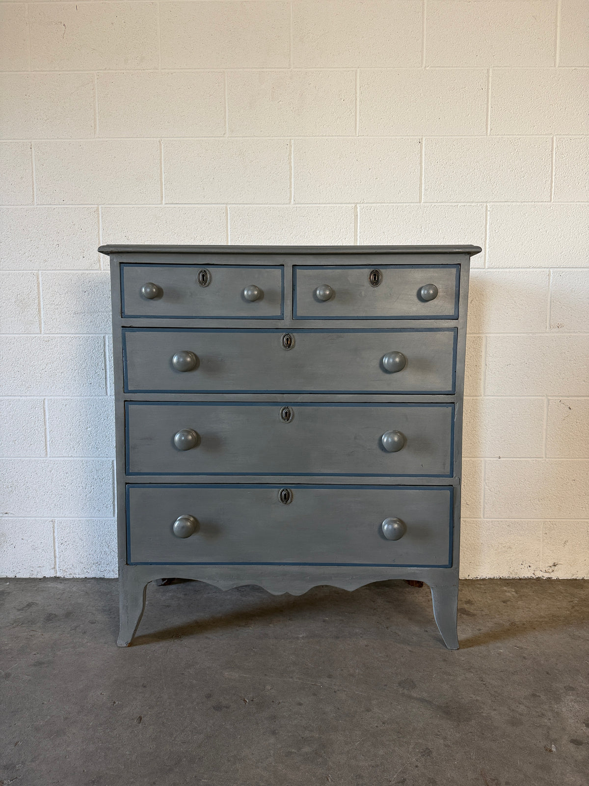 Antique drawers painted blue