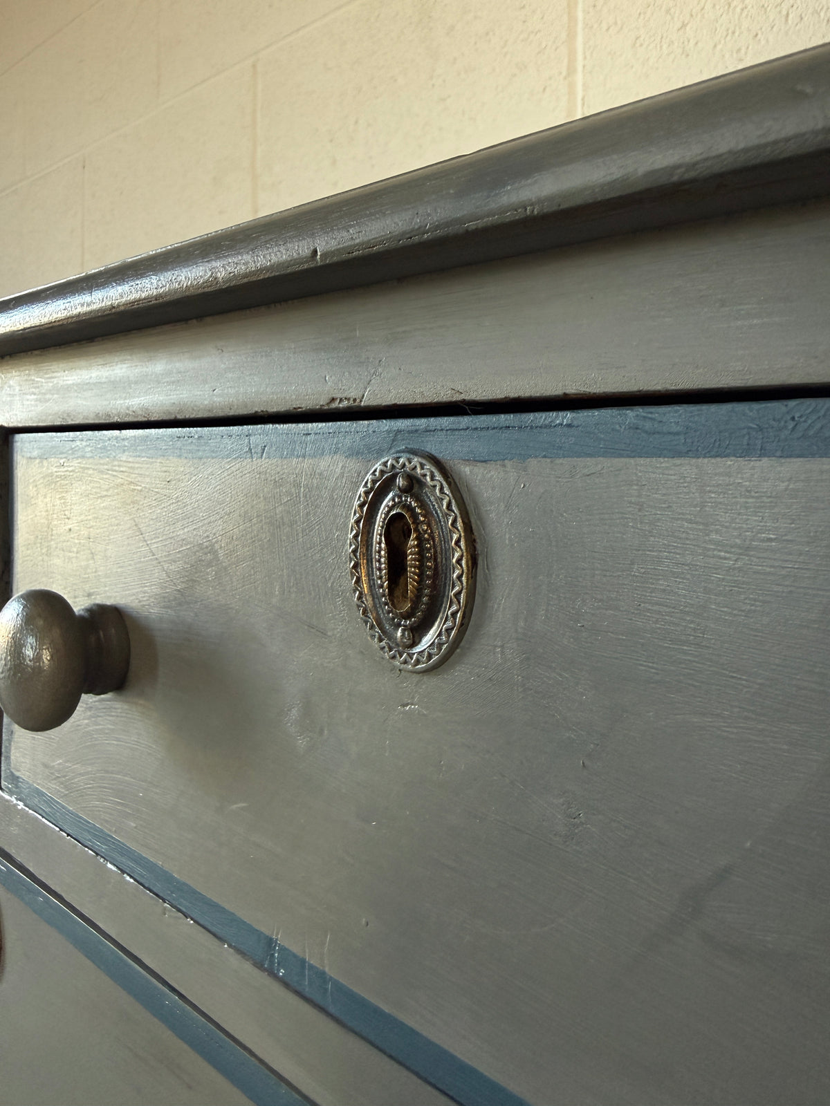 Antique drawers painted blue