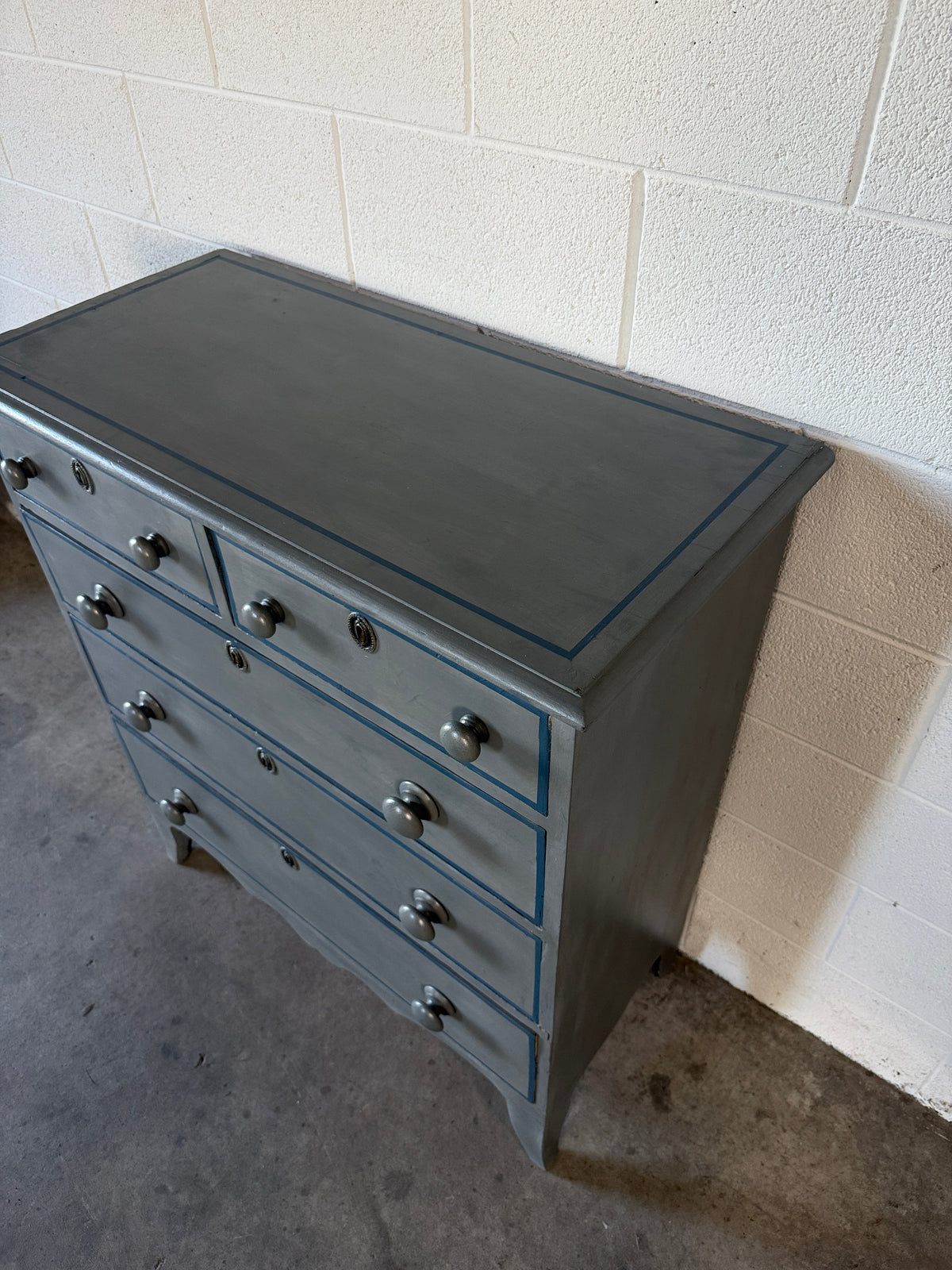 Antique drawers painted blue
