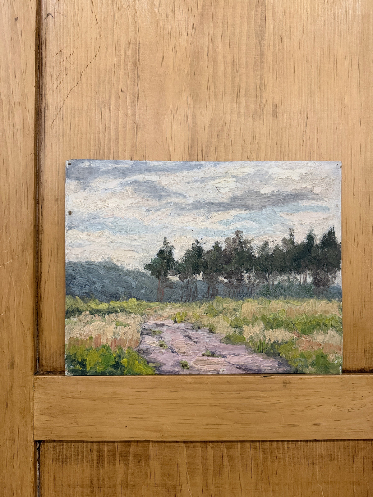 Vintage oil on board