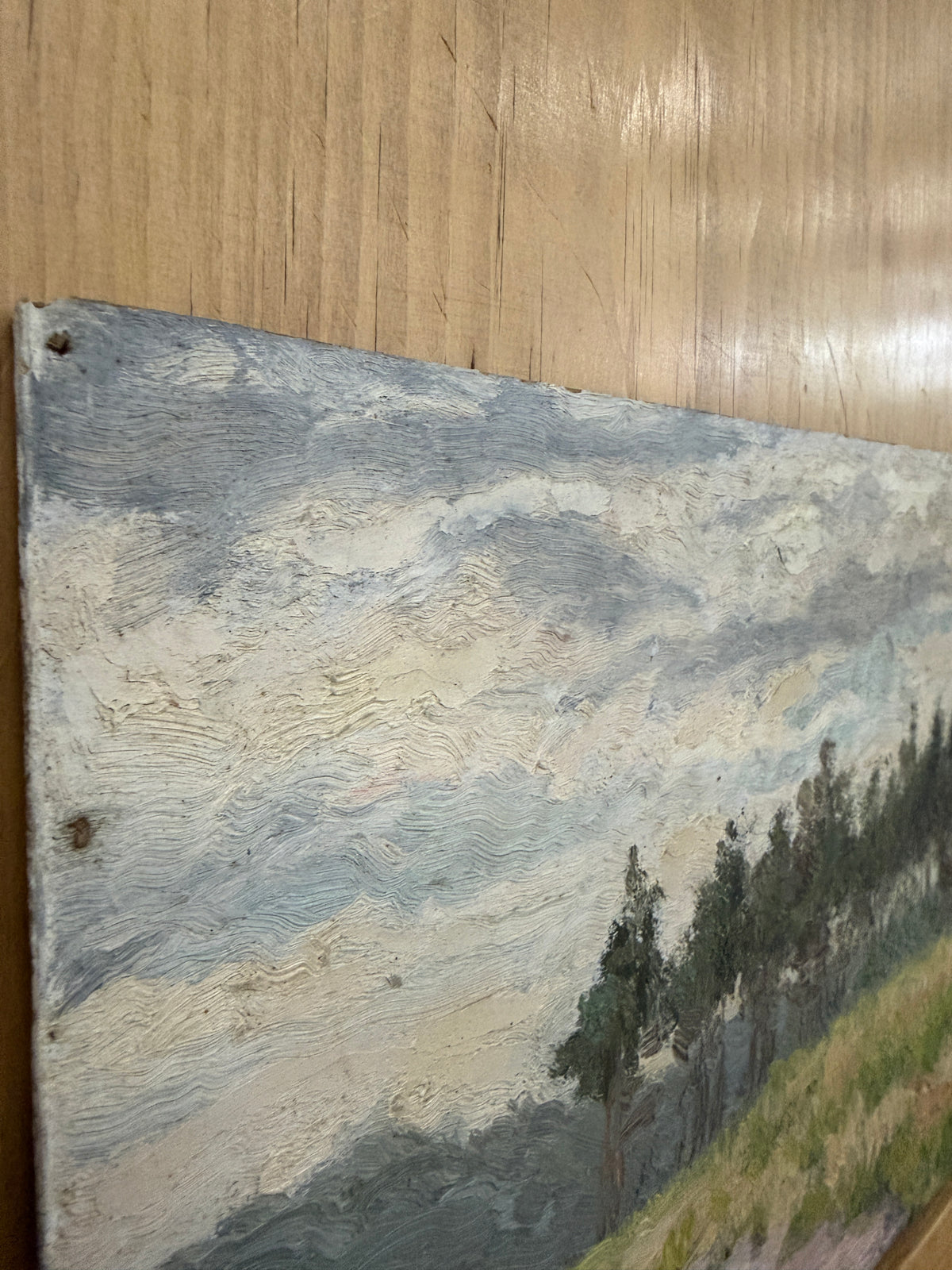 Vintage oil on board
