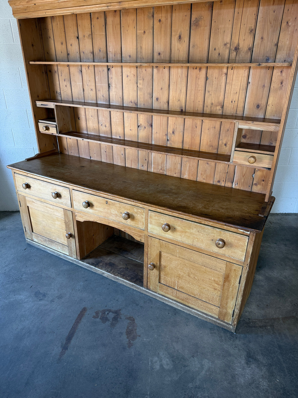 Large dog kennel antique pine kitchen dresser