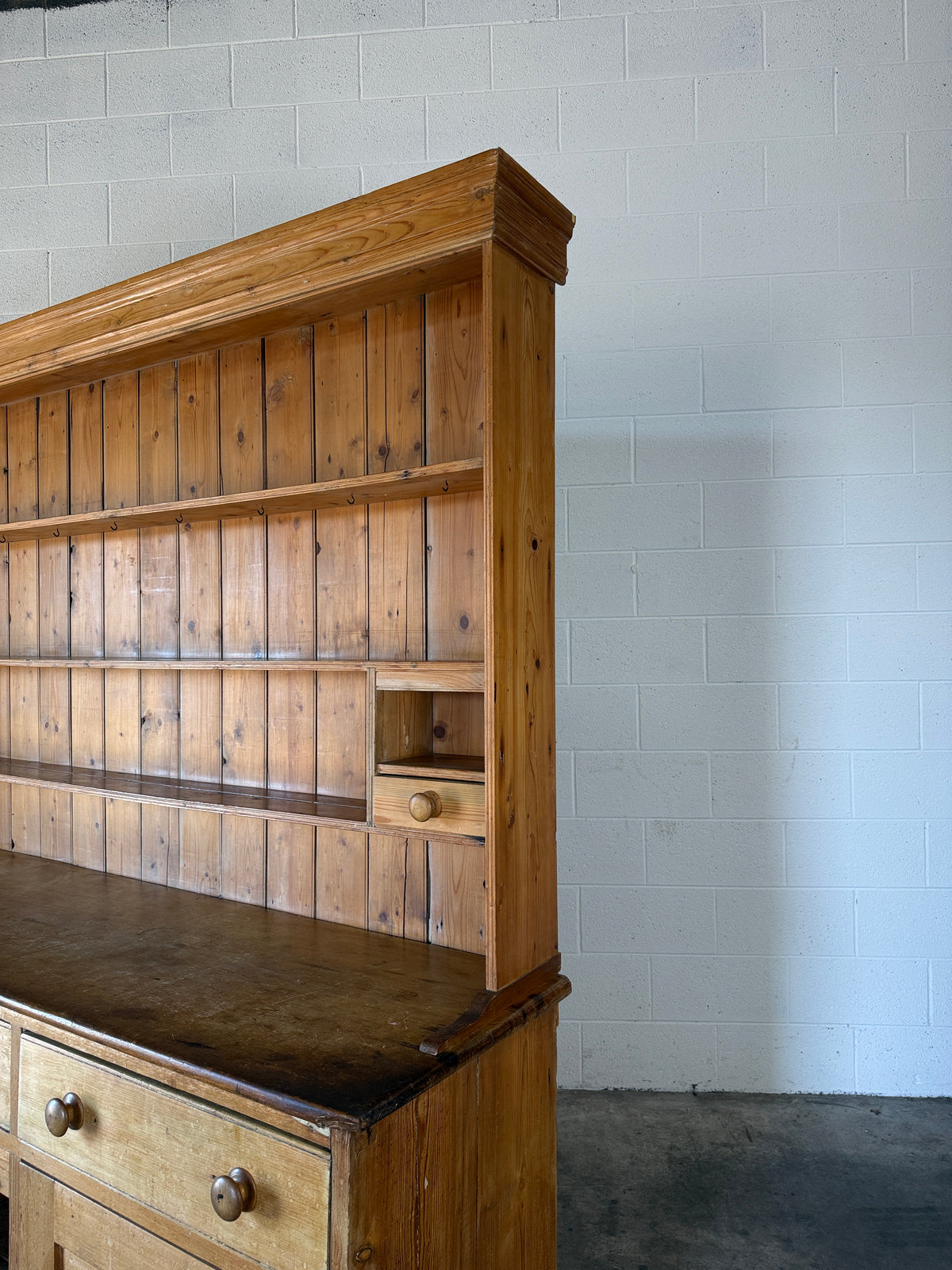 Large dog kennel antique pine kitchen dresser