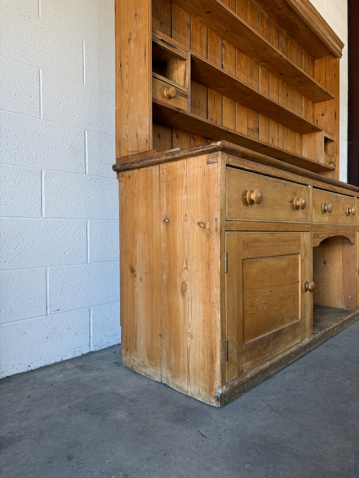 Large dog kennel antique pine kitchen dresser