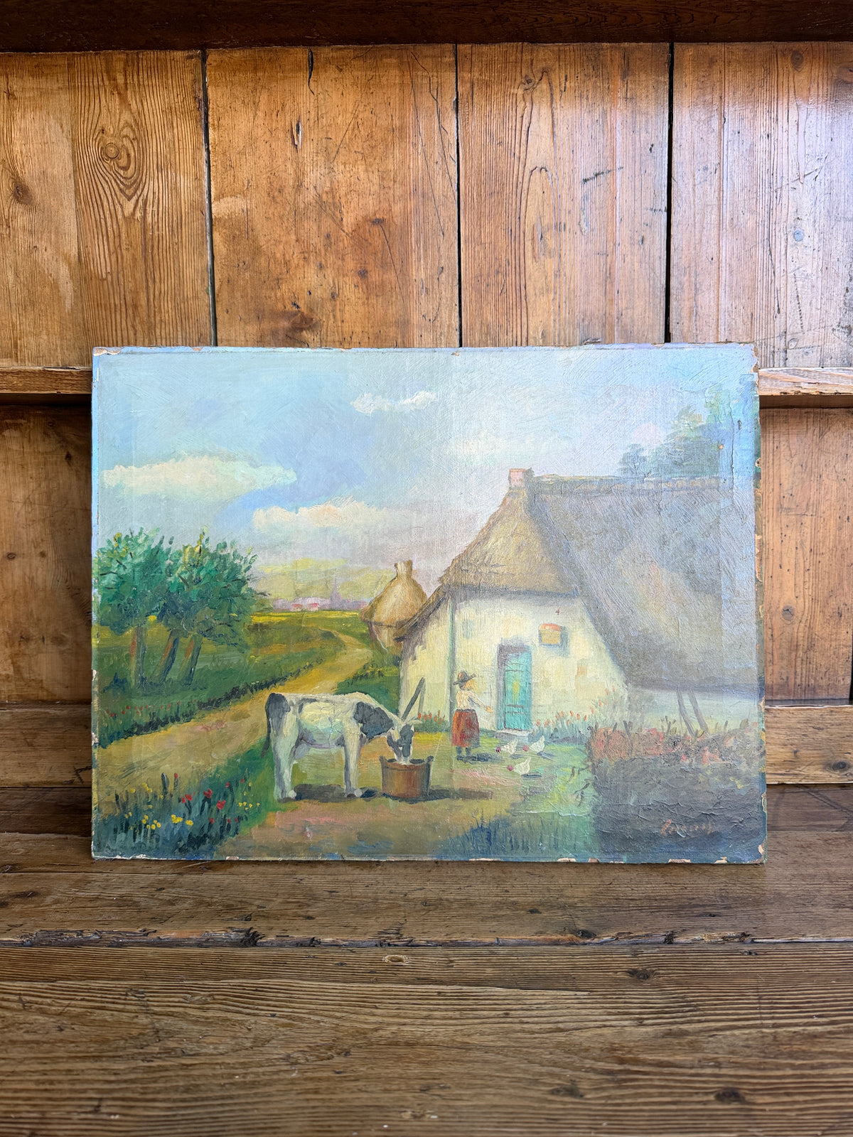 European antique oil on canvas