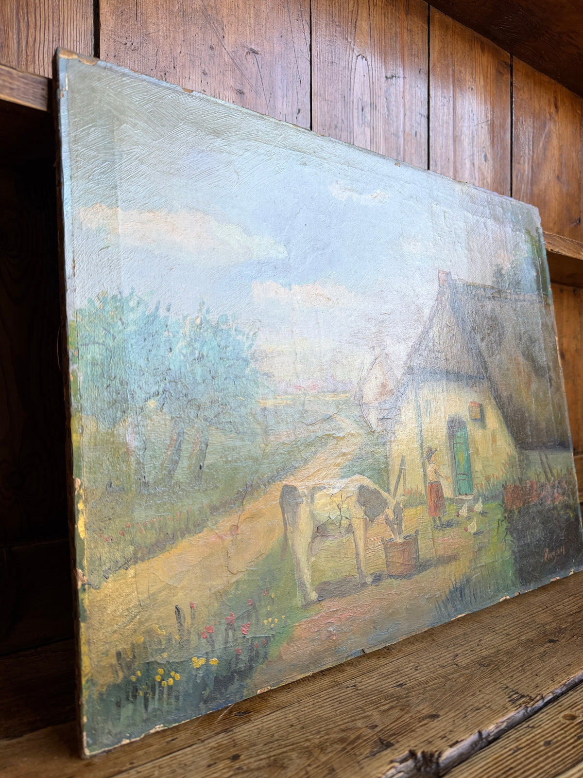 European antique oil on canvas