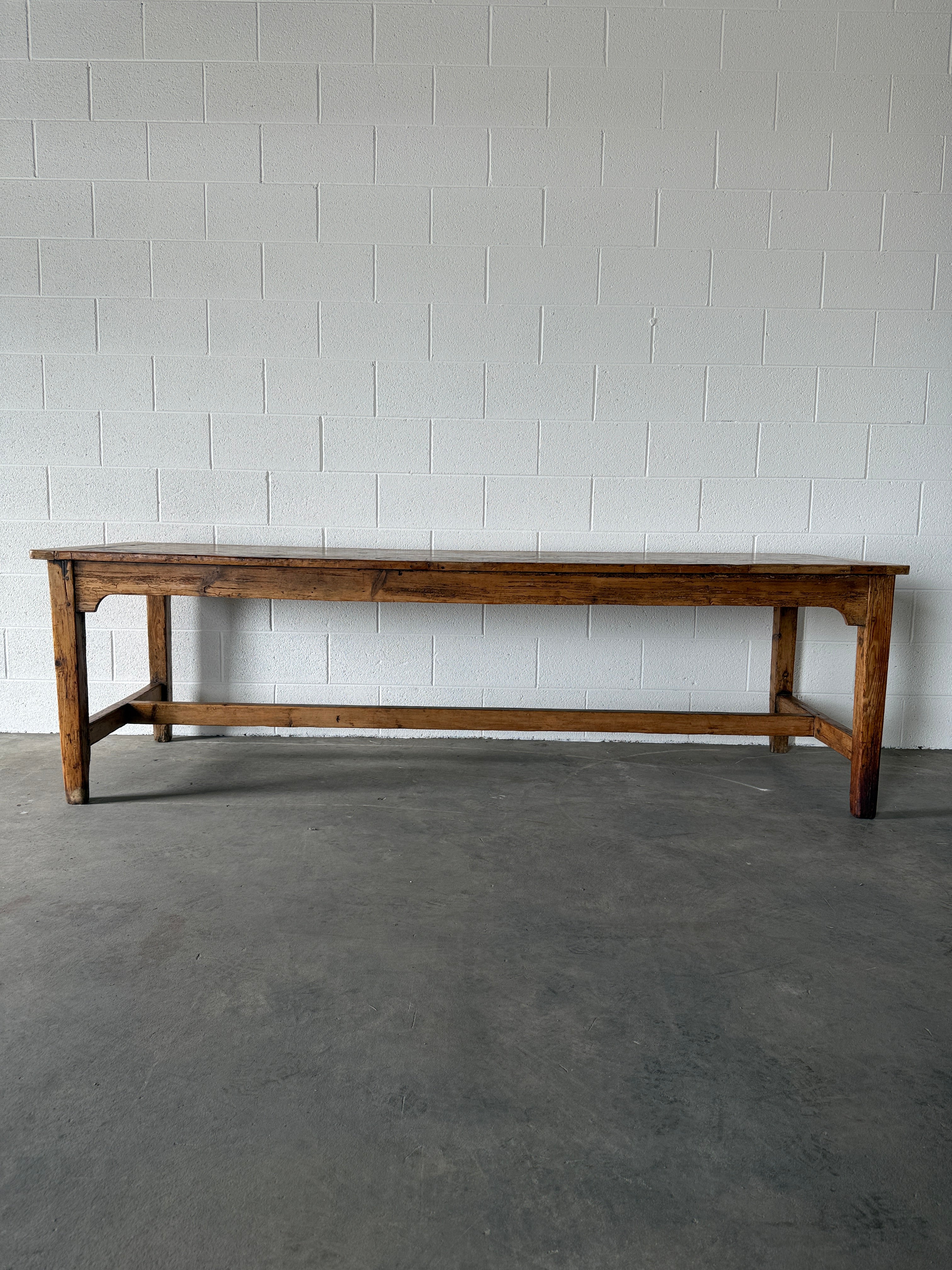 Large antique pine dining table