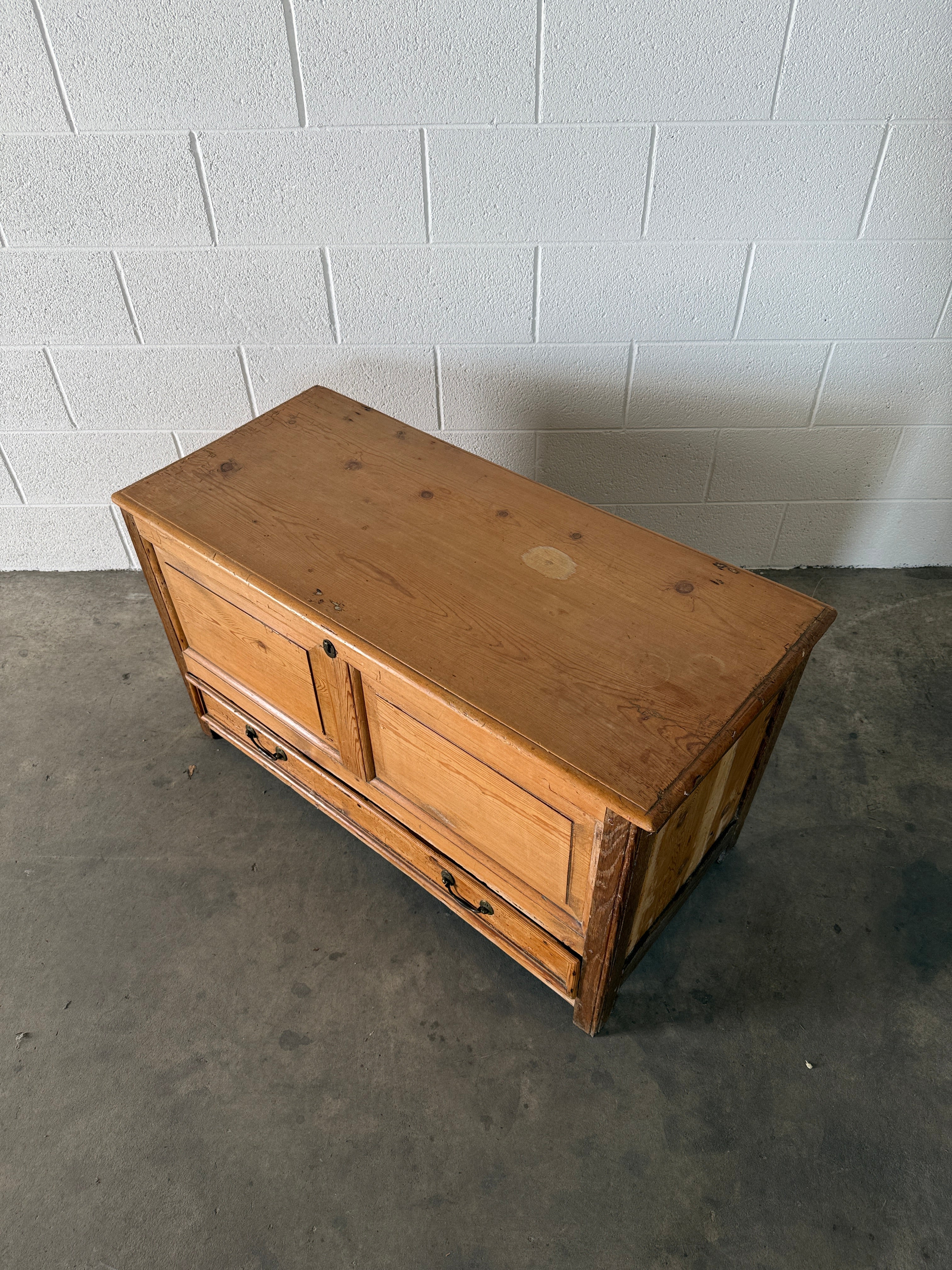 Antique pine mule chest