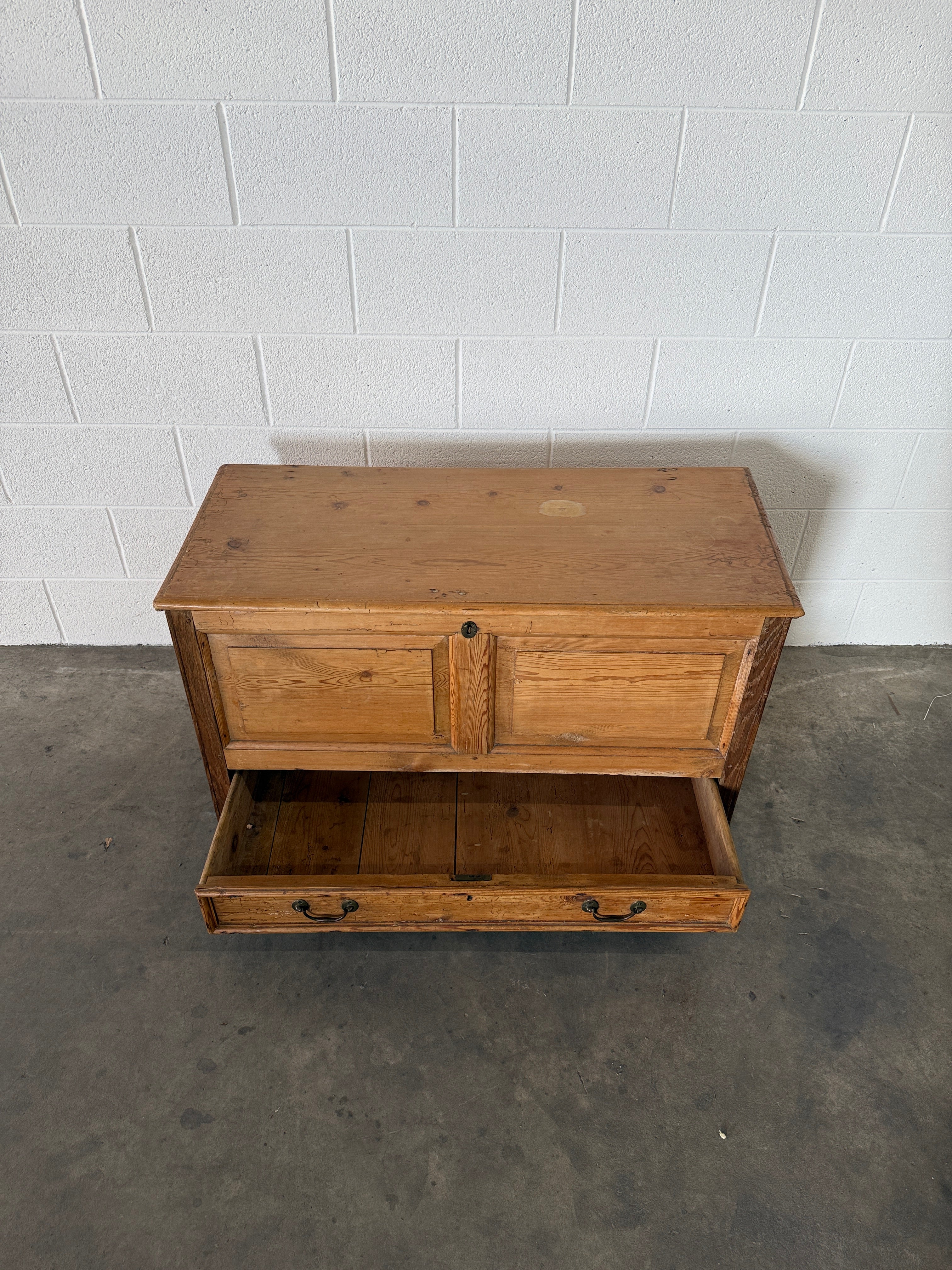 Antique pine mule chest