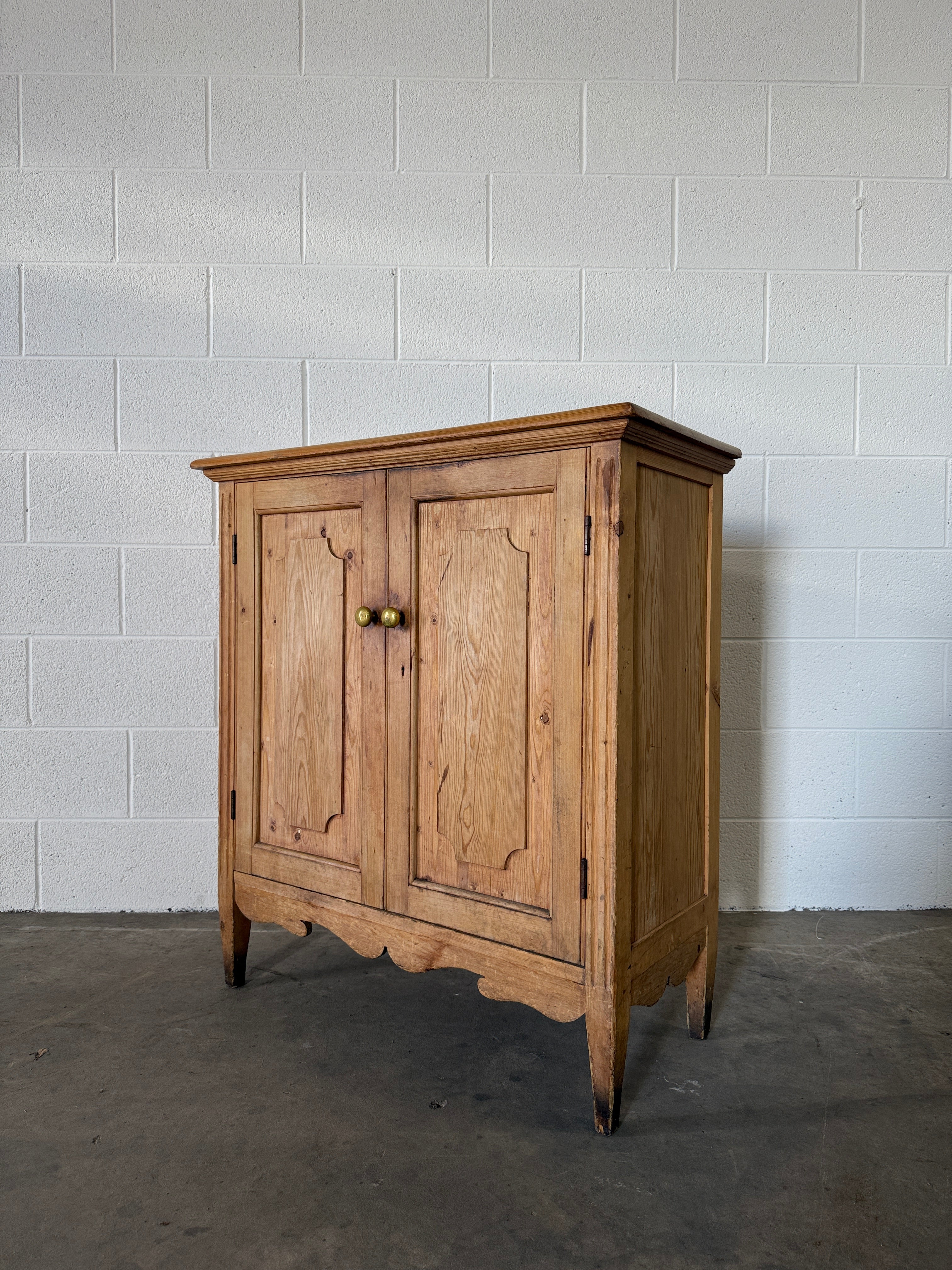 Antique pine two door cupboard