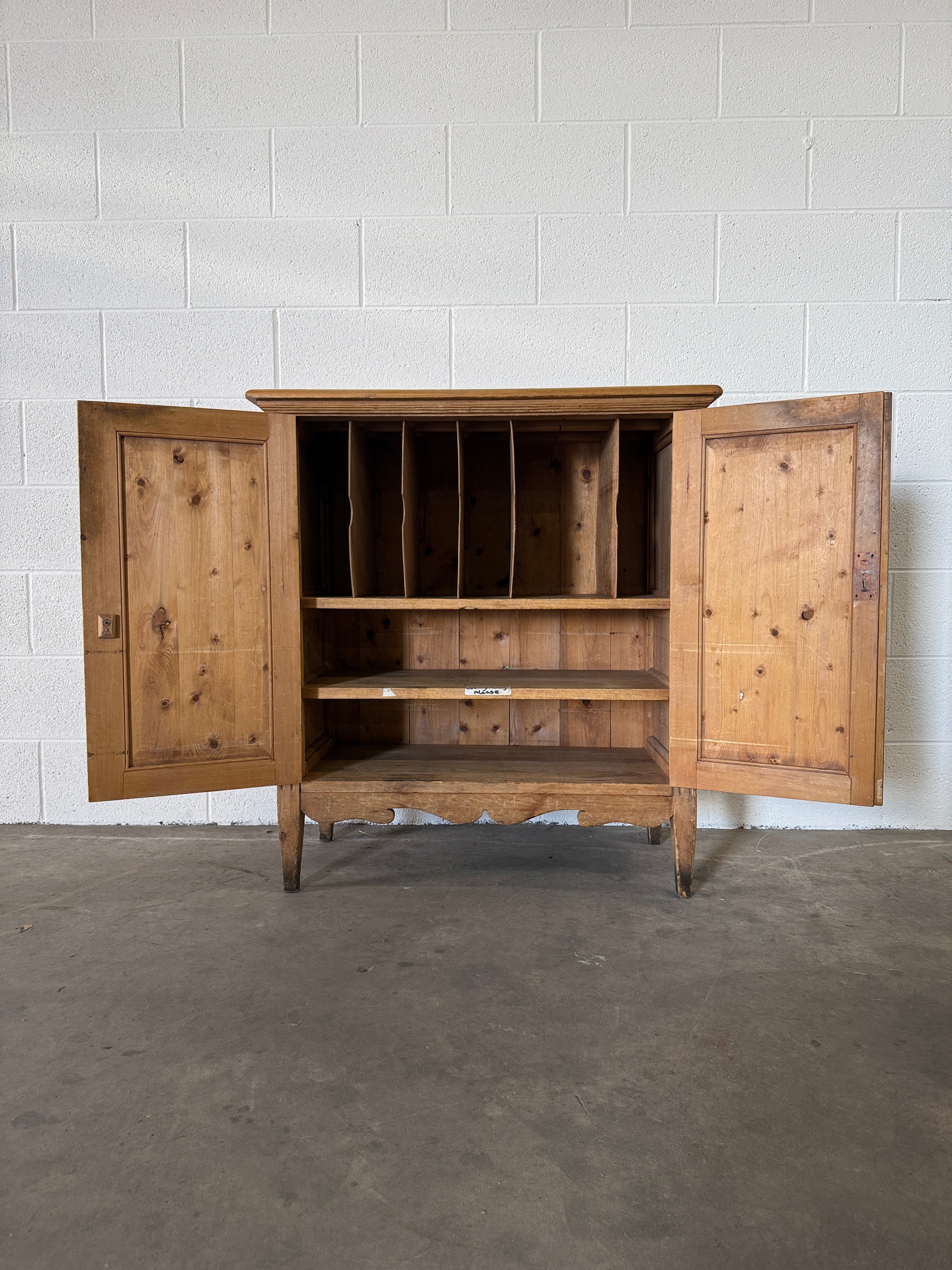 Antique pine two door cupboard