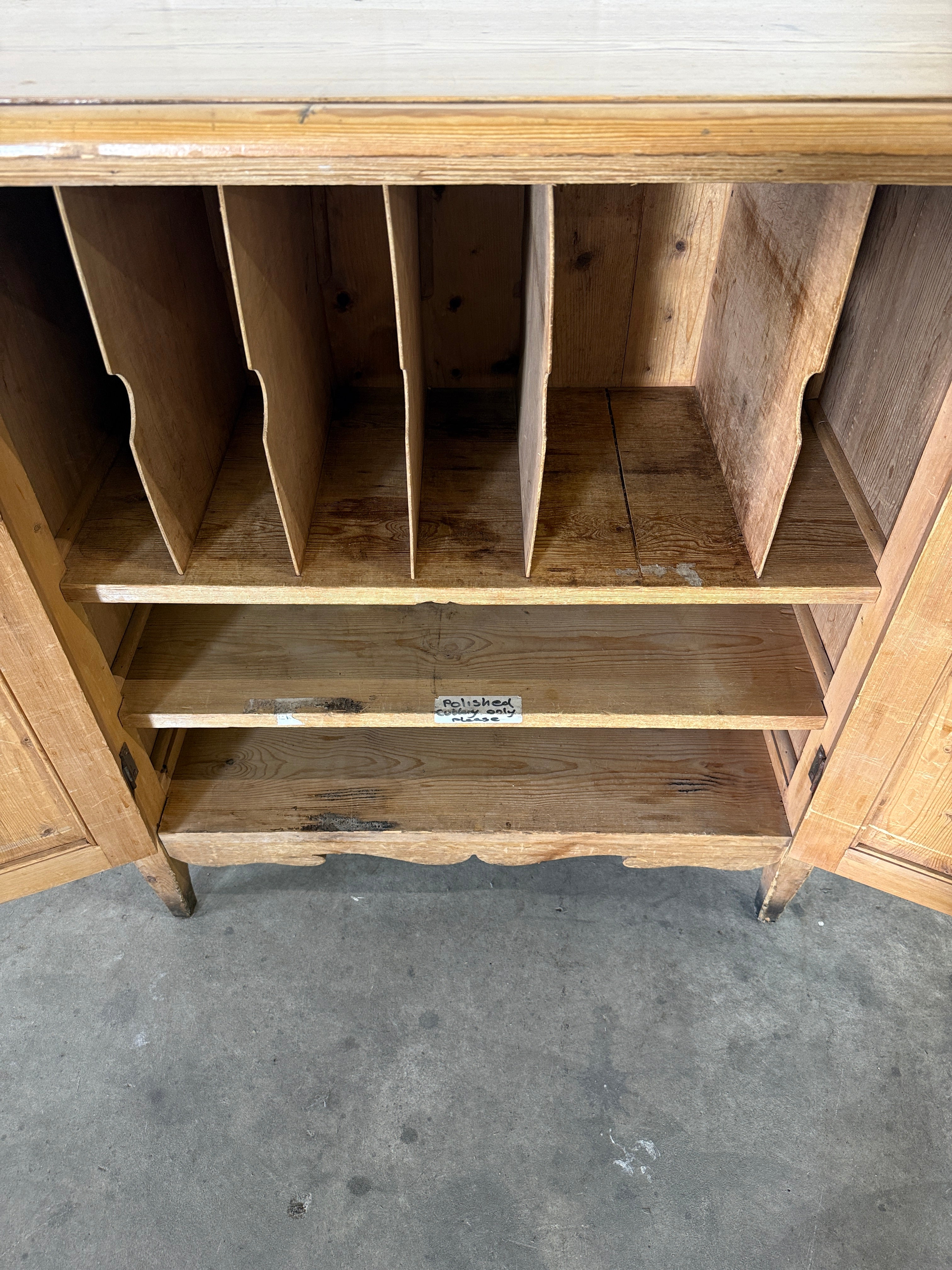 Antique pine two door cupboard