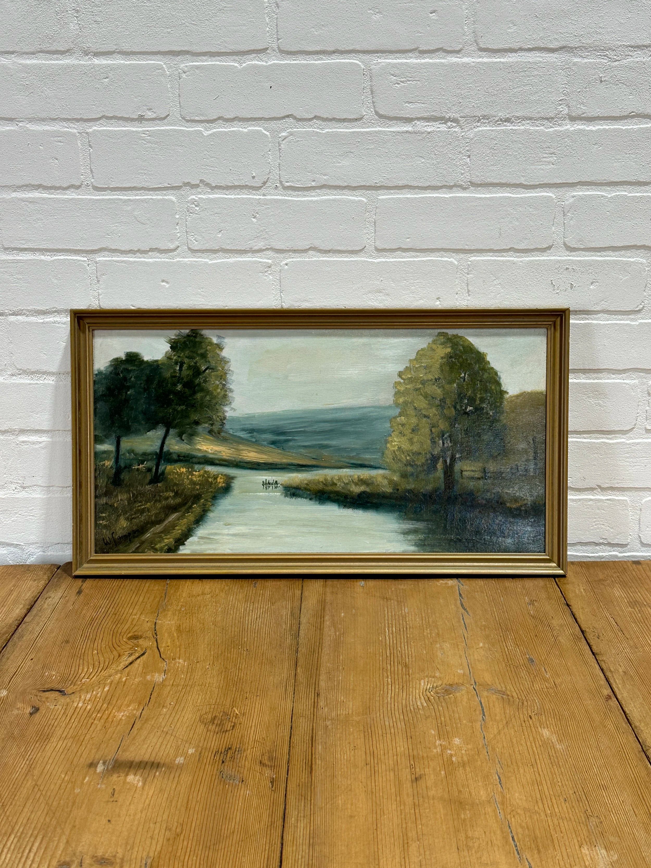 Oil painting of a landscape