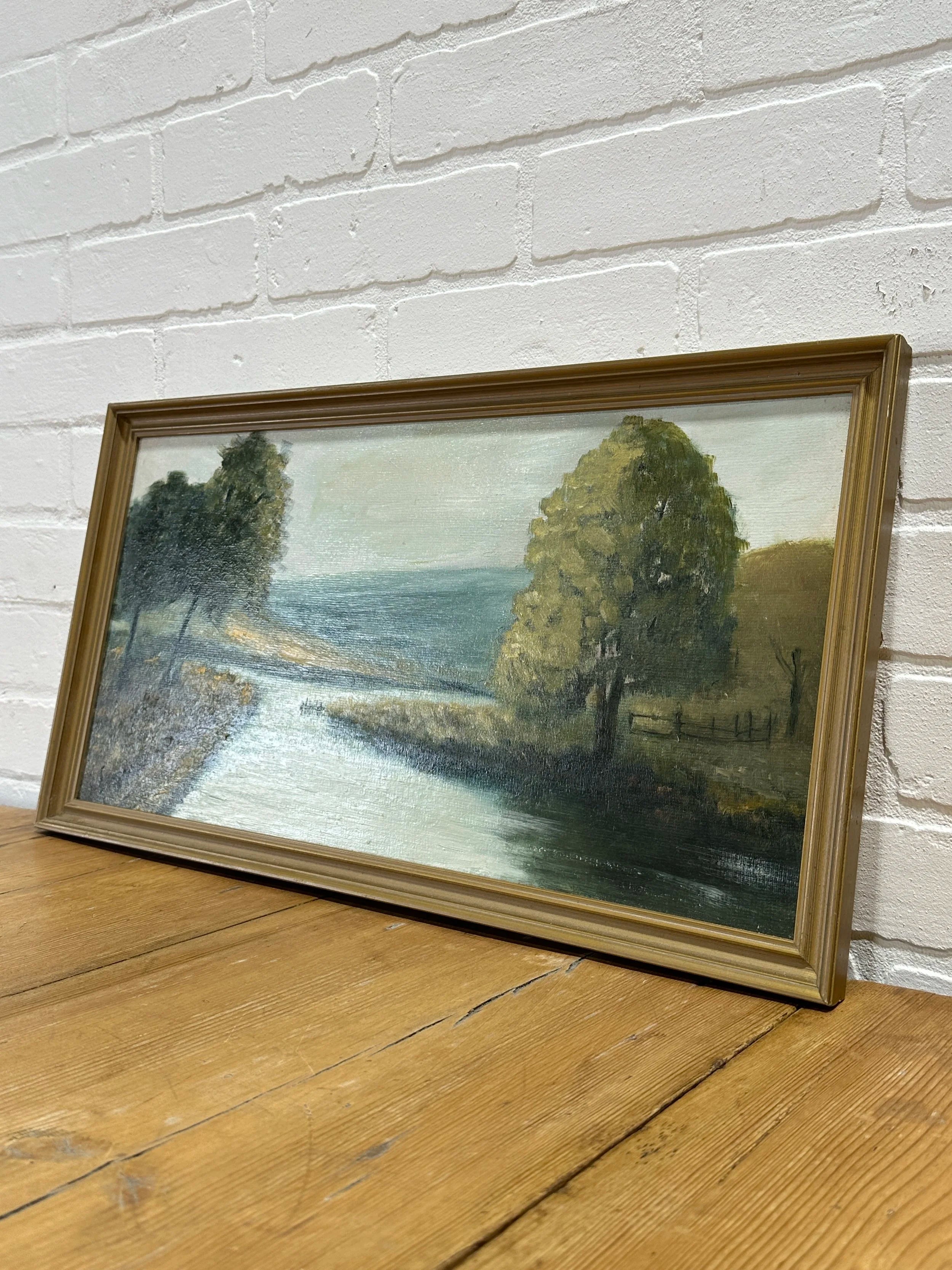 Oil painting of a landscape