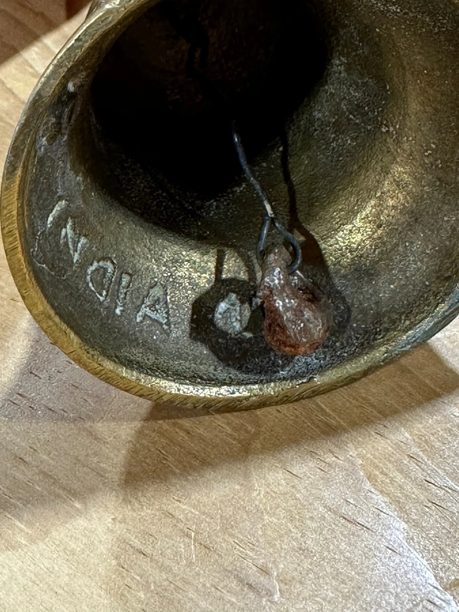 Etched brass bell