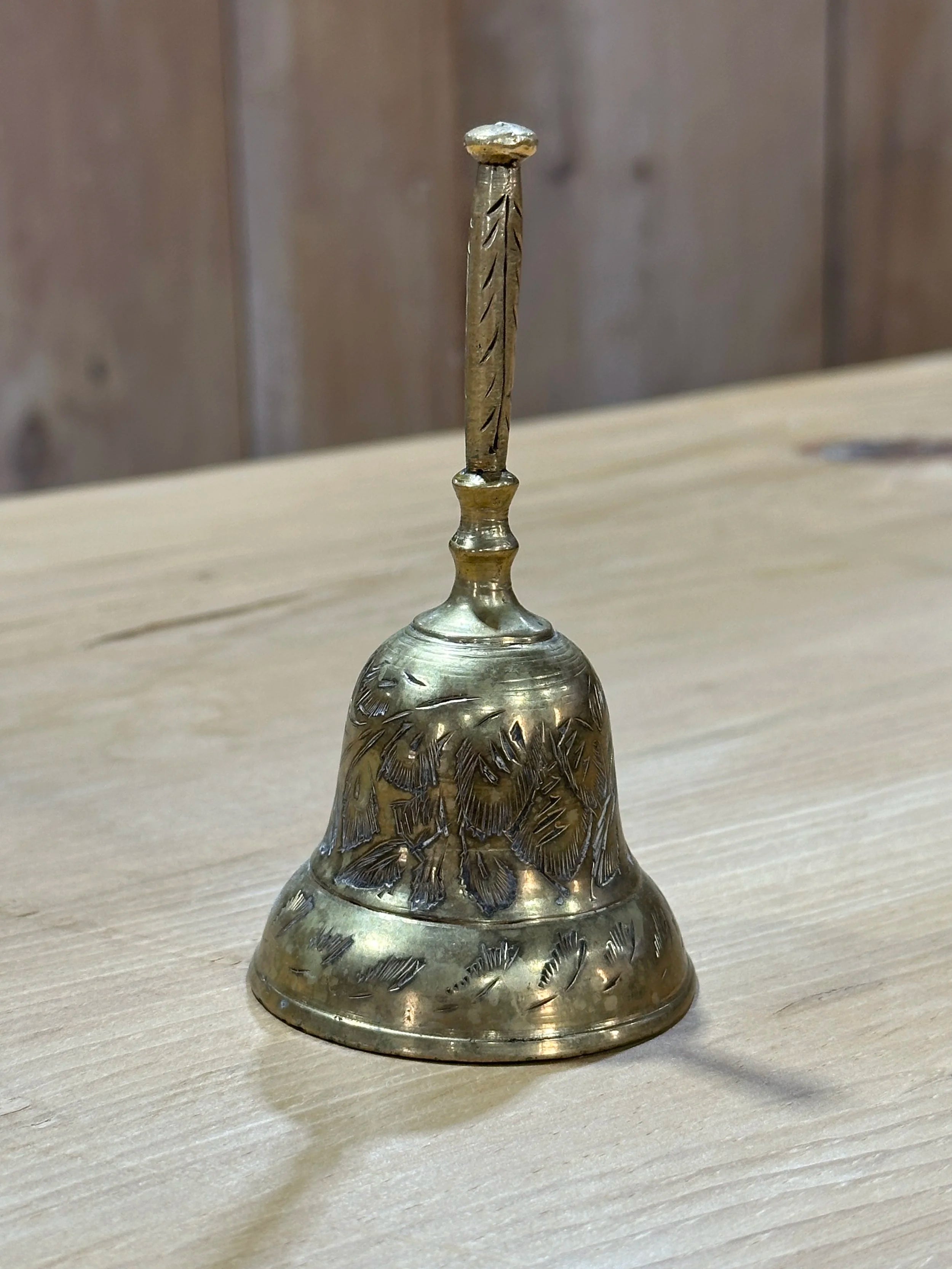 Etched brass bell