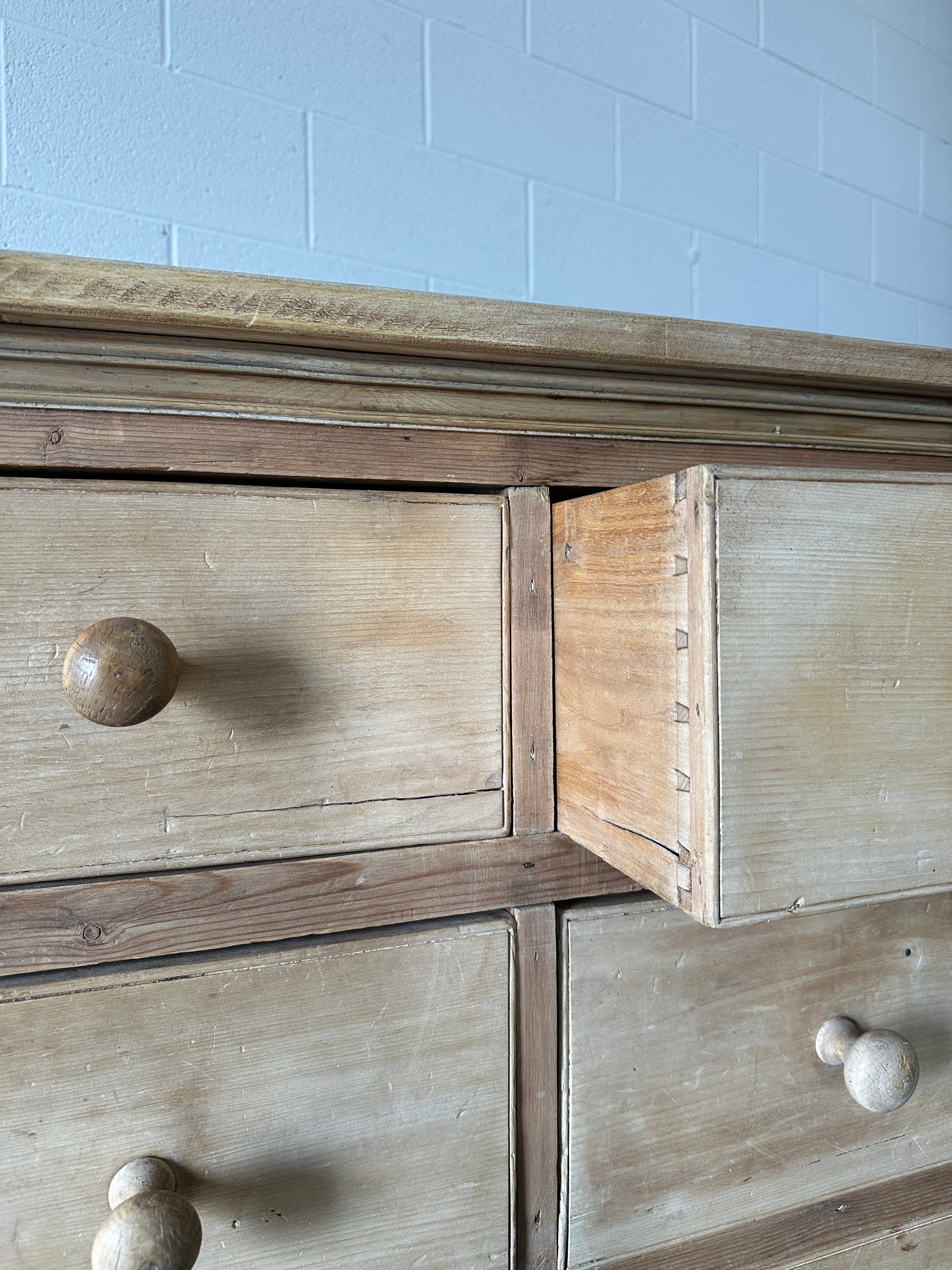 Antique European bank of 8 drawers