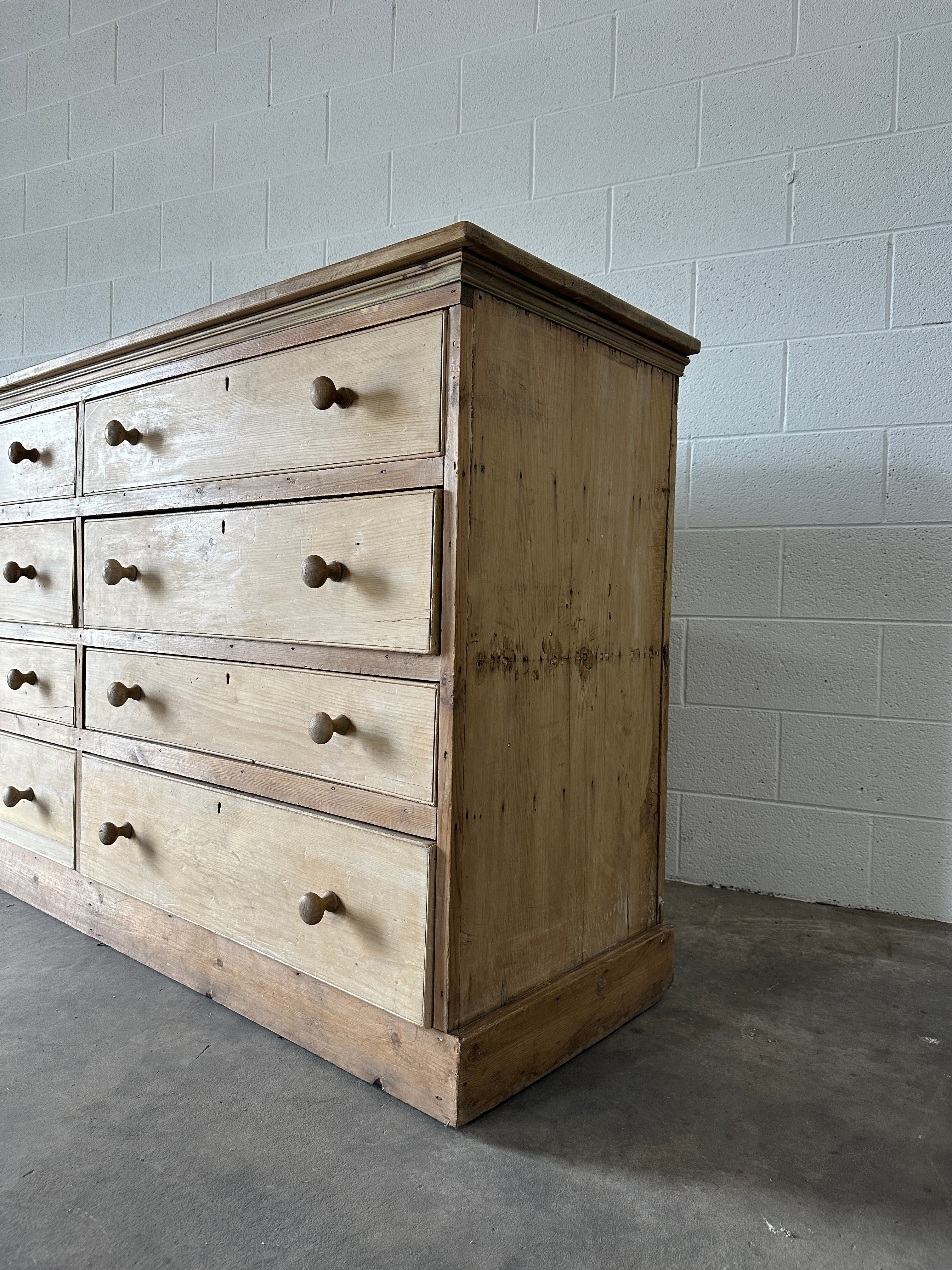 Antique European bank of 8 drawers