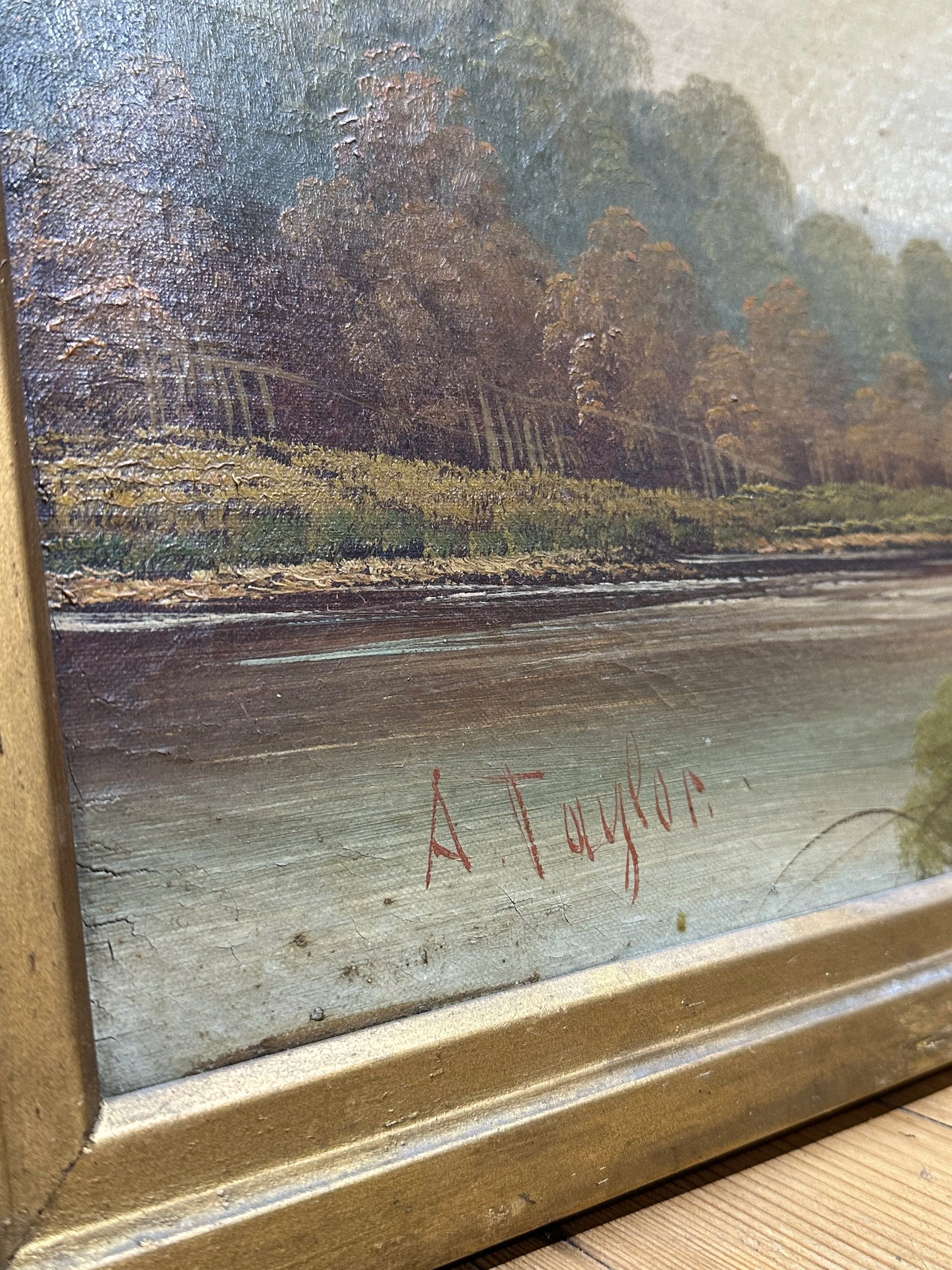 Oil painting of a landscape