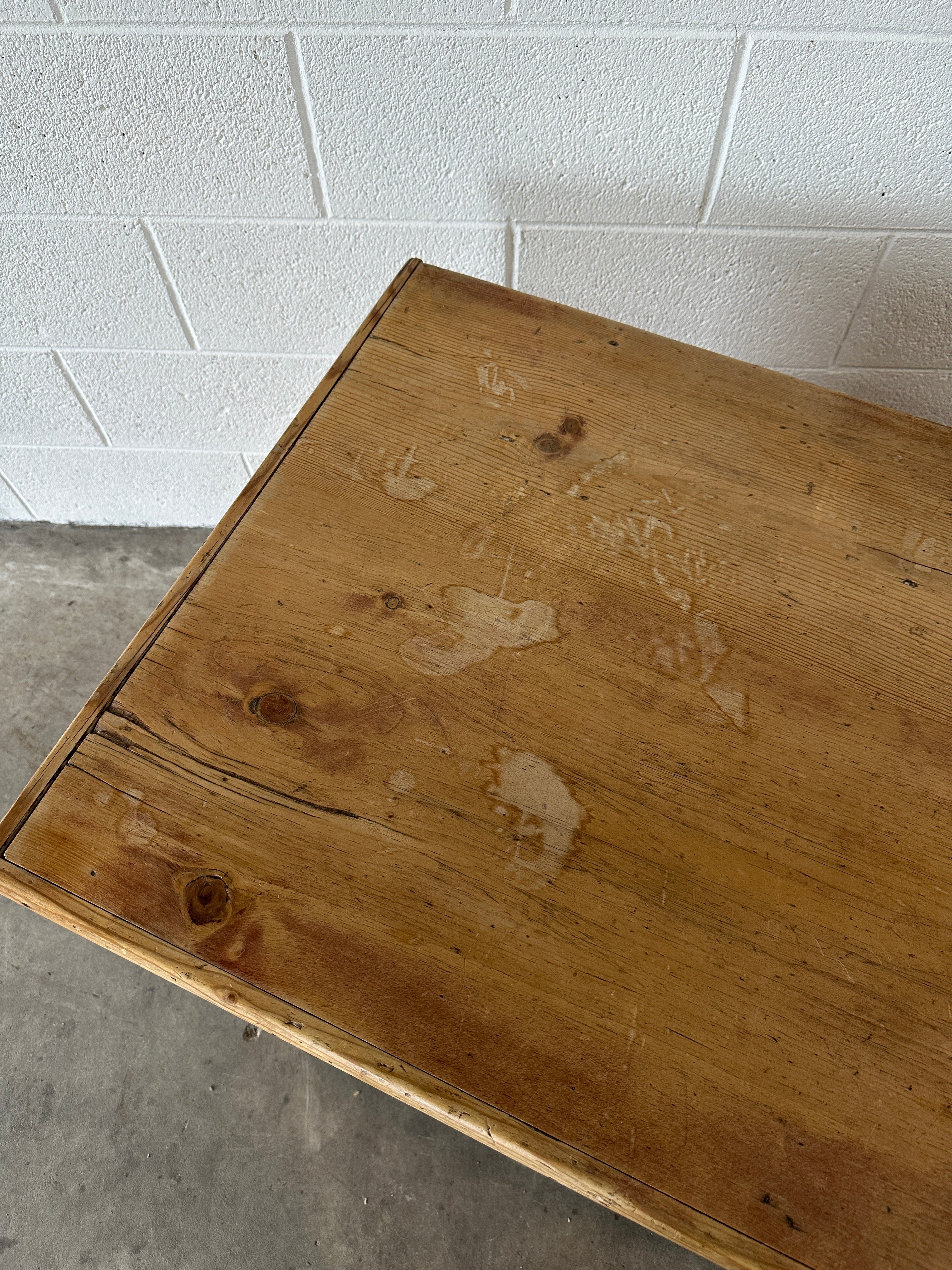 Antique English pine mule chest