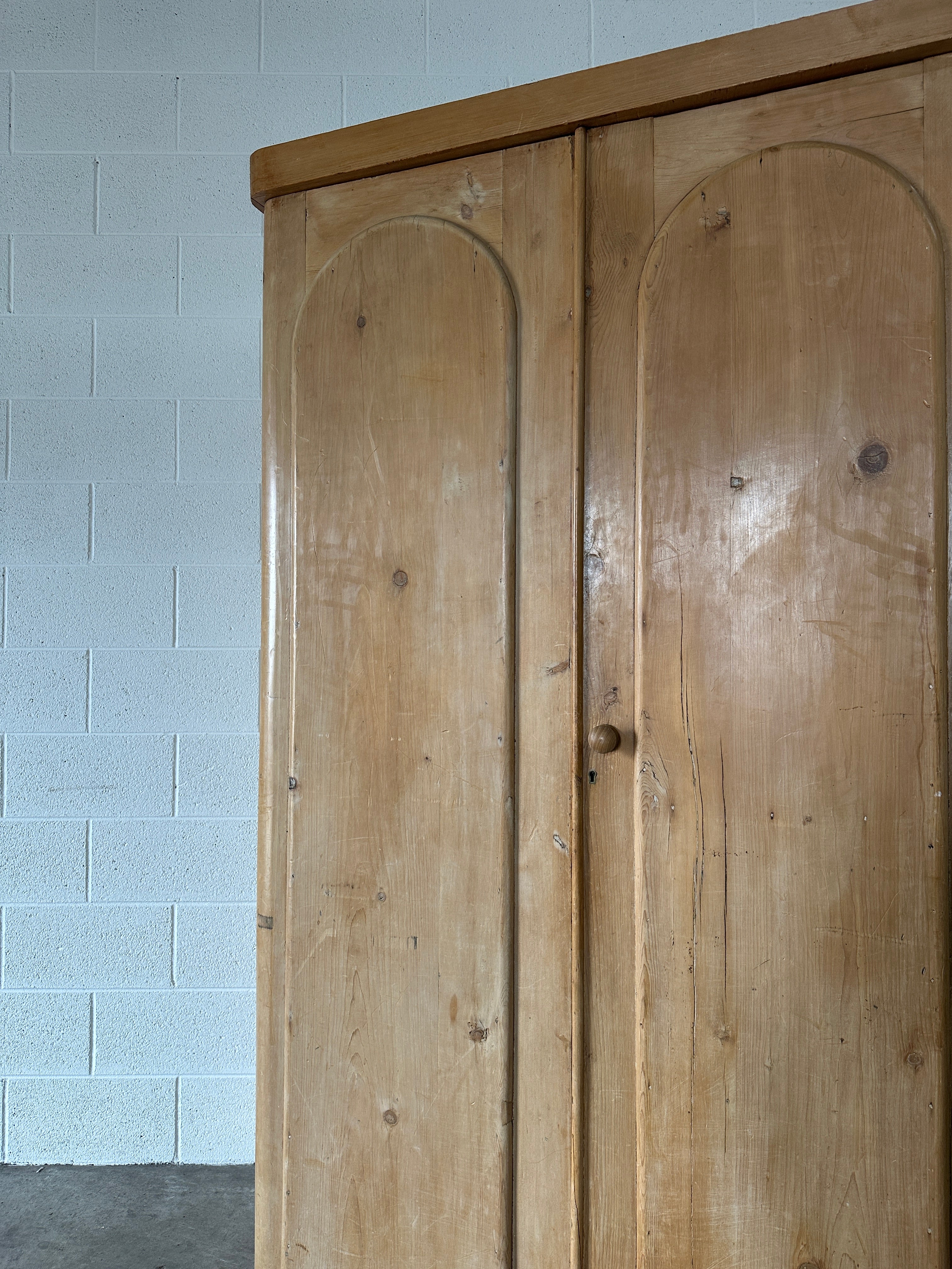 Victorian Pine Wardrobe with Interior Drawers