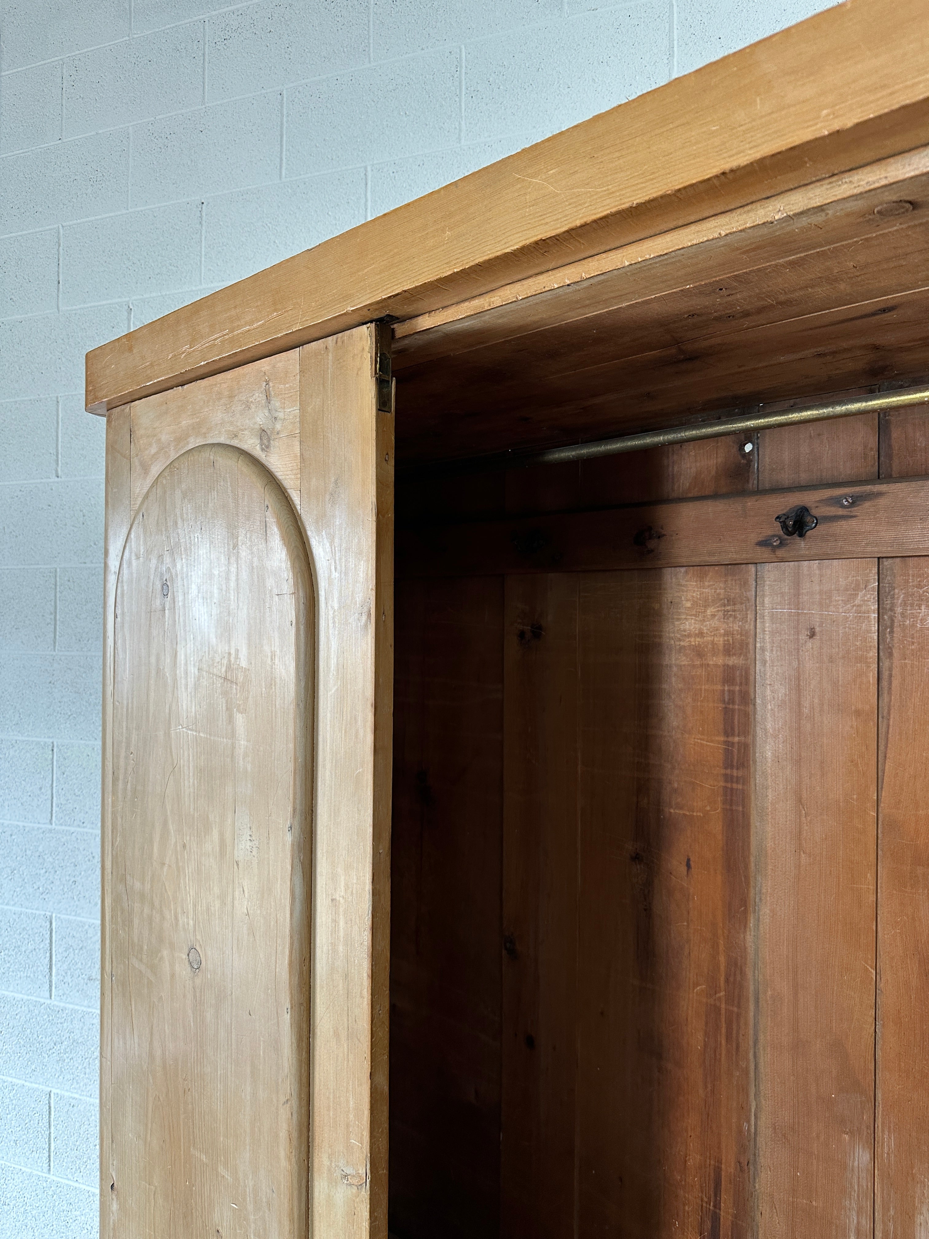 Victorian Pine Wardrobe with Interior Drawers