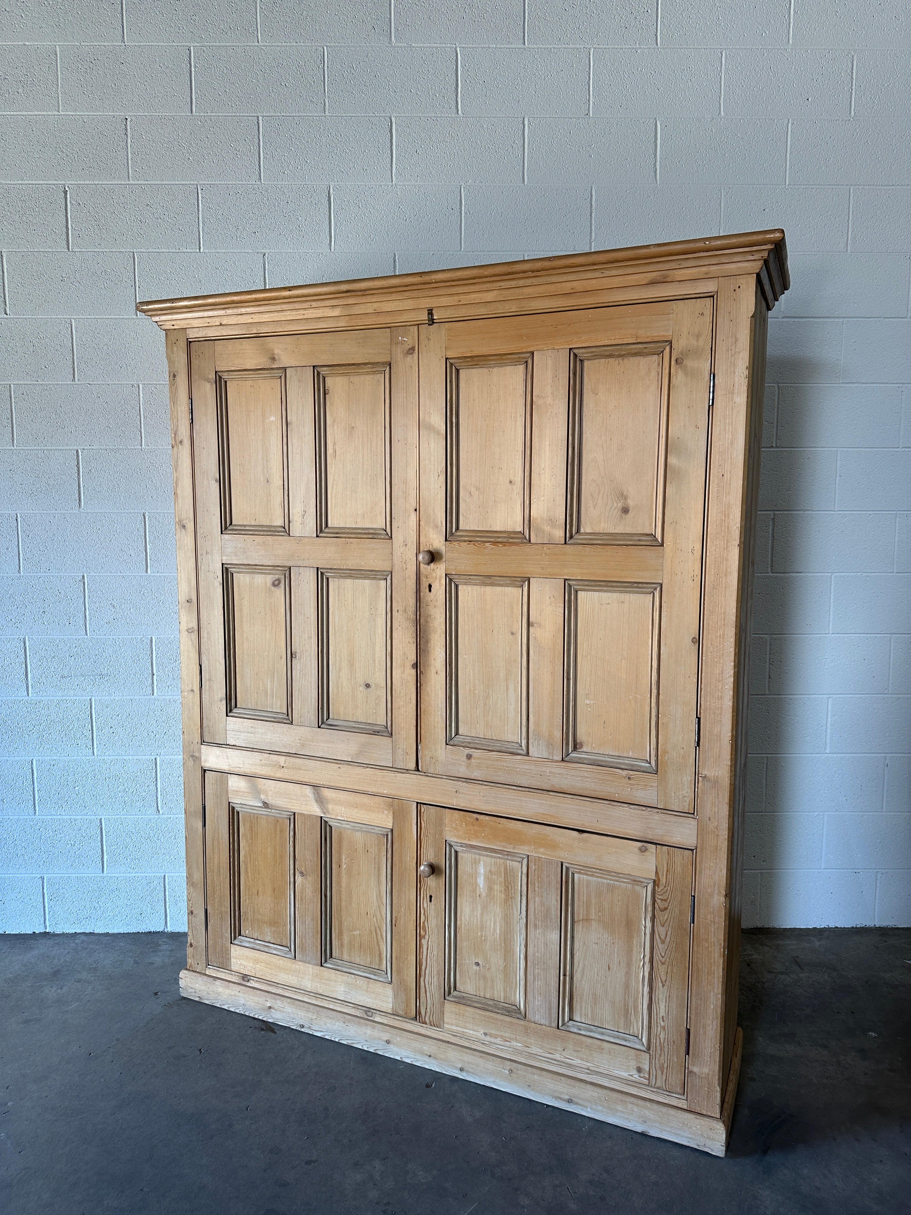English pine cupboard with open interior