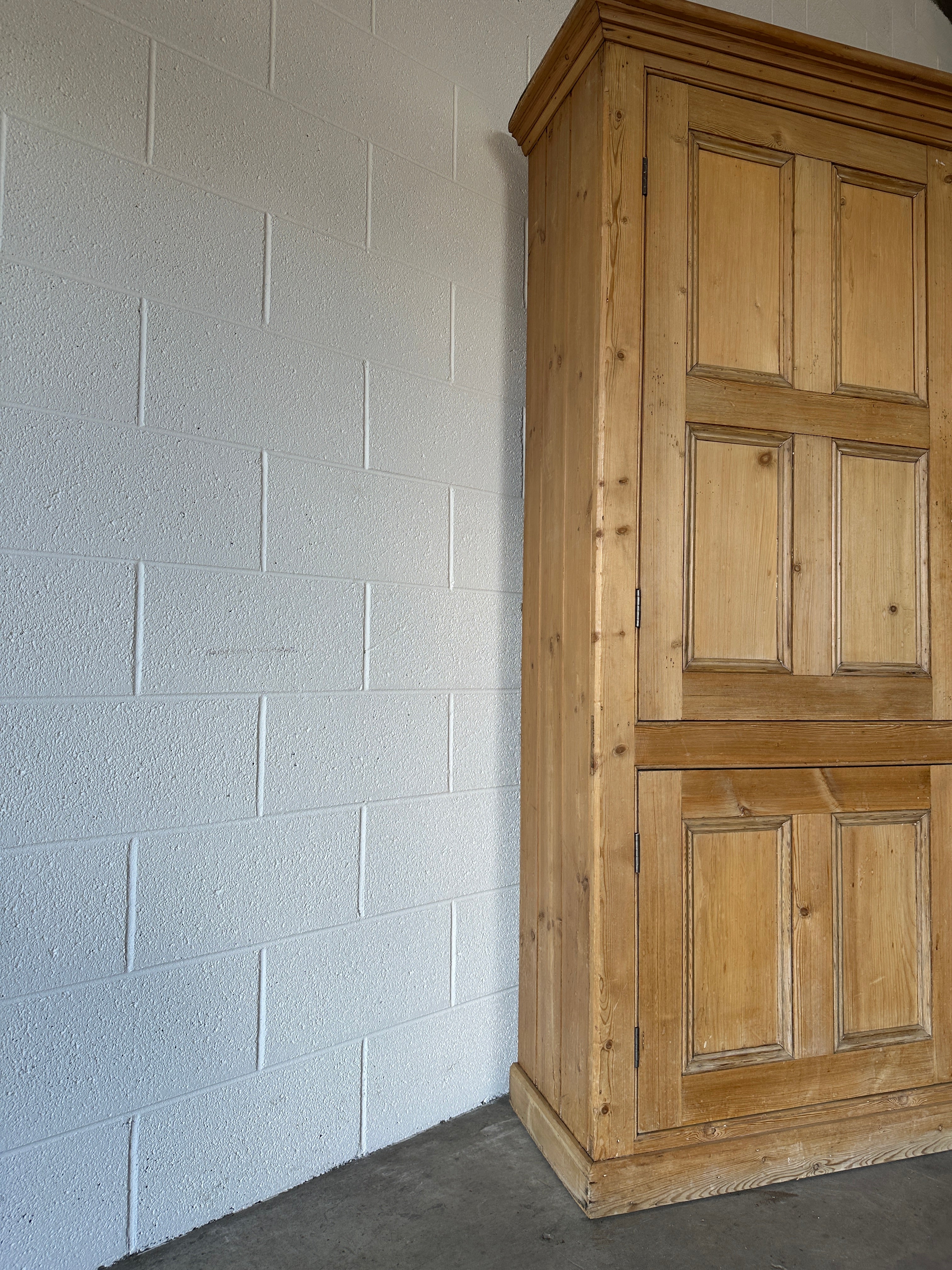 English pine cupboard with open interior