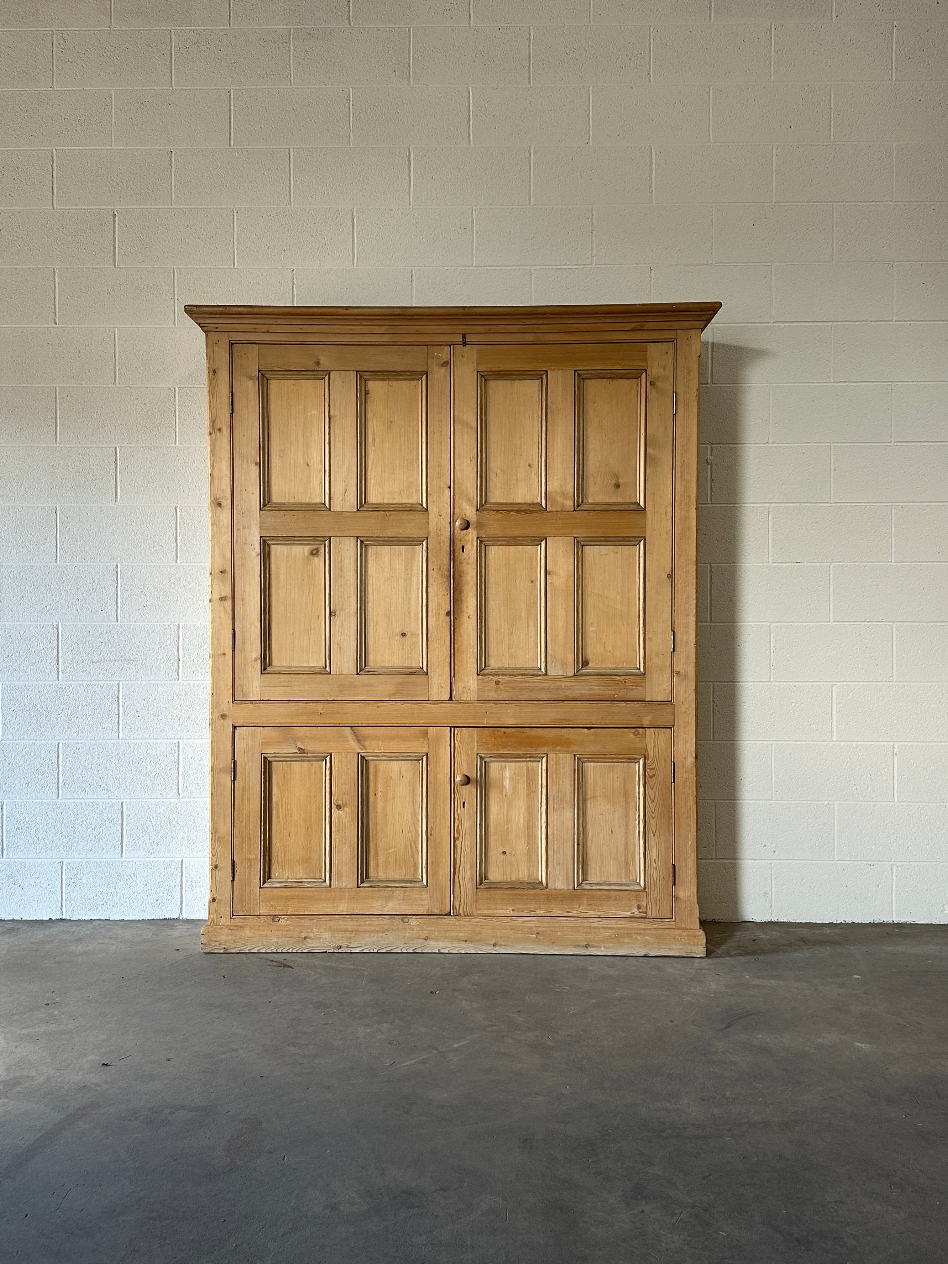 English pine cupboard with open interior