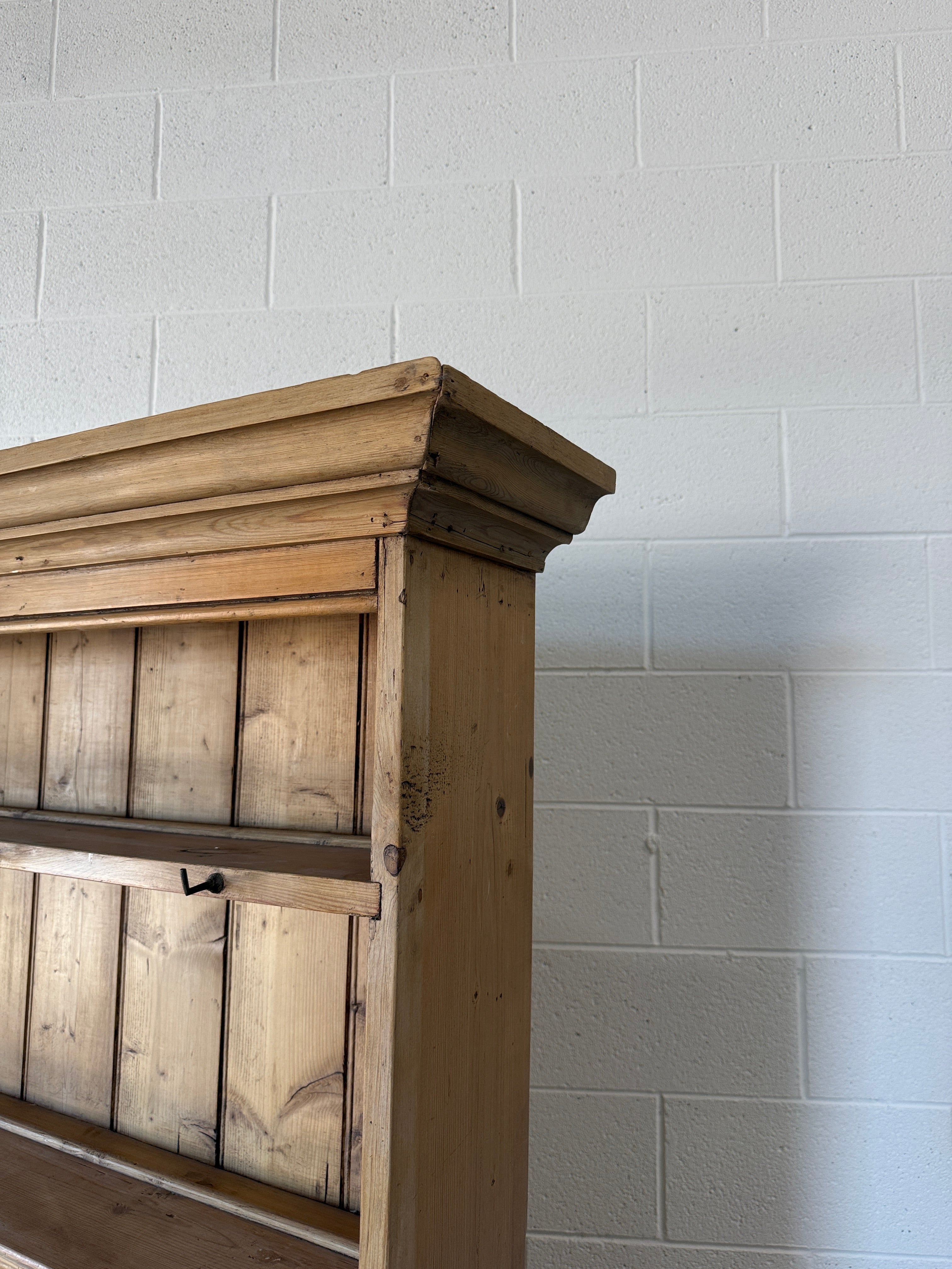 Antique pine hutch with tiny drawers