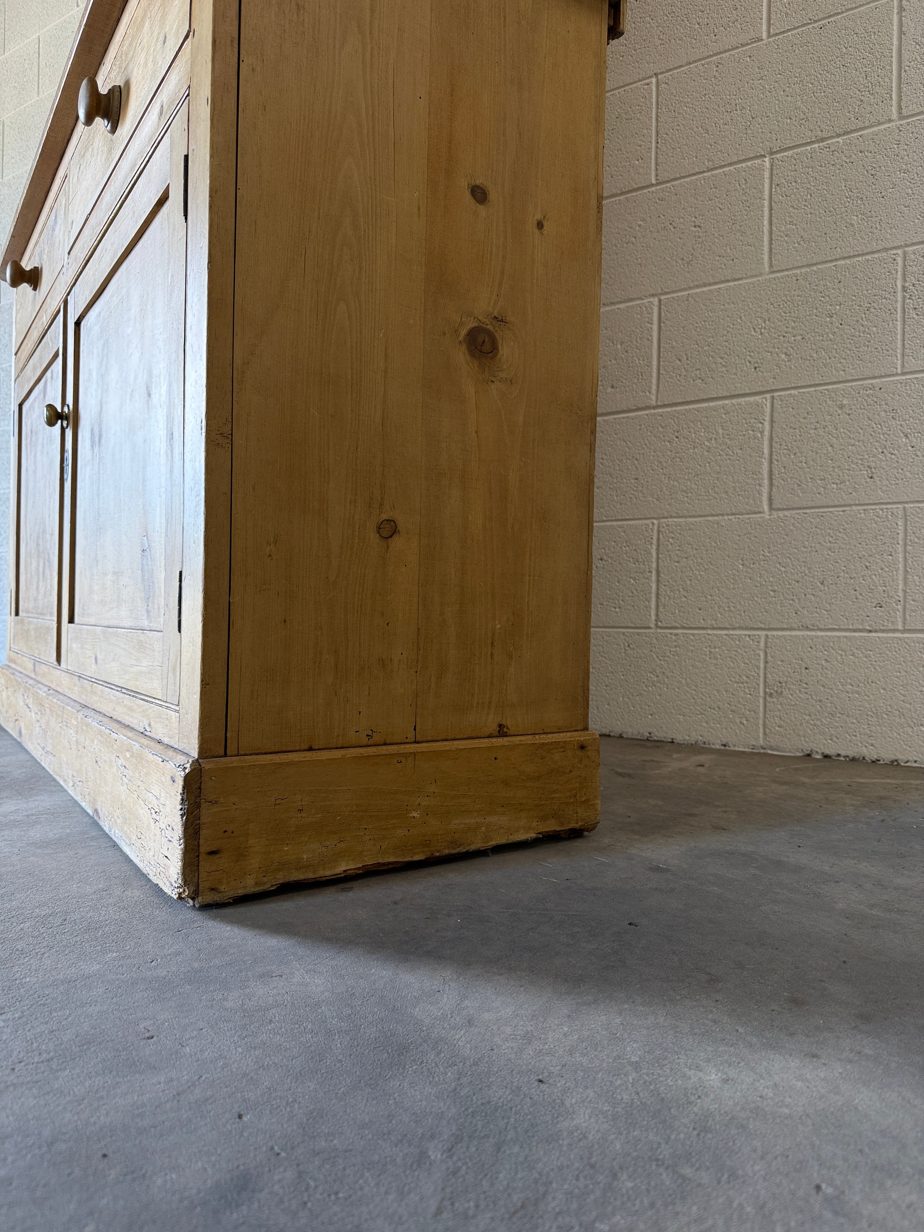 Antique pine hutch with tiny drawers