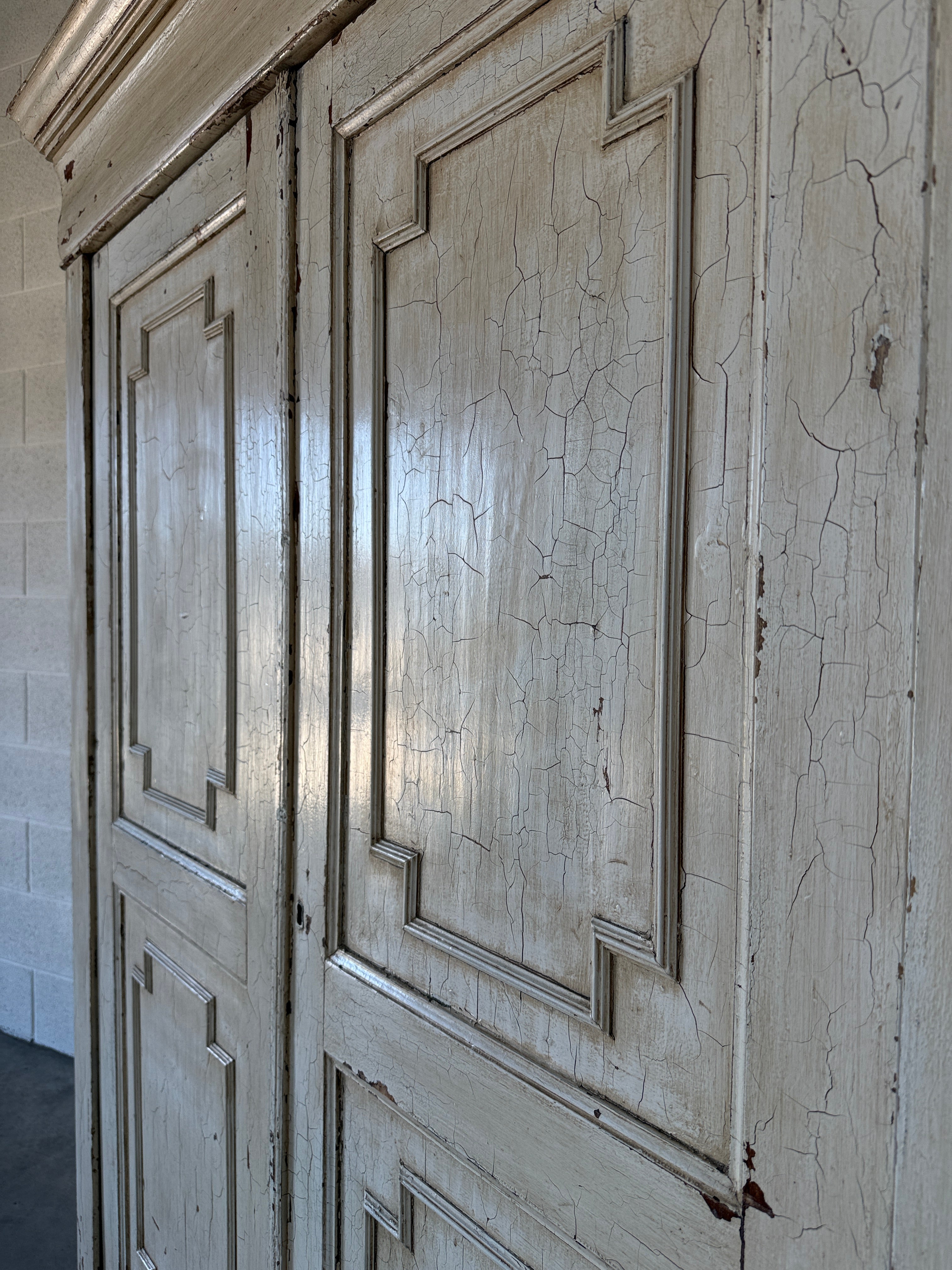 White chippy French wardrobe
