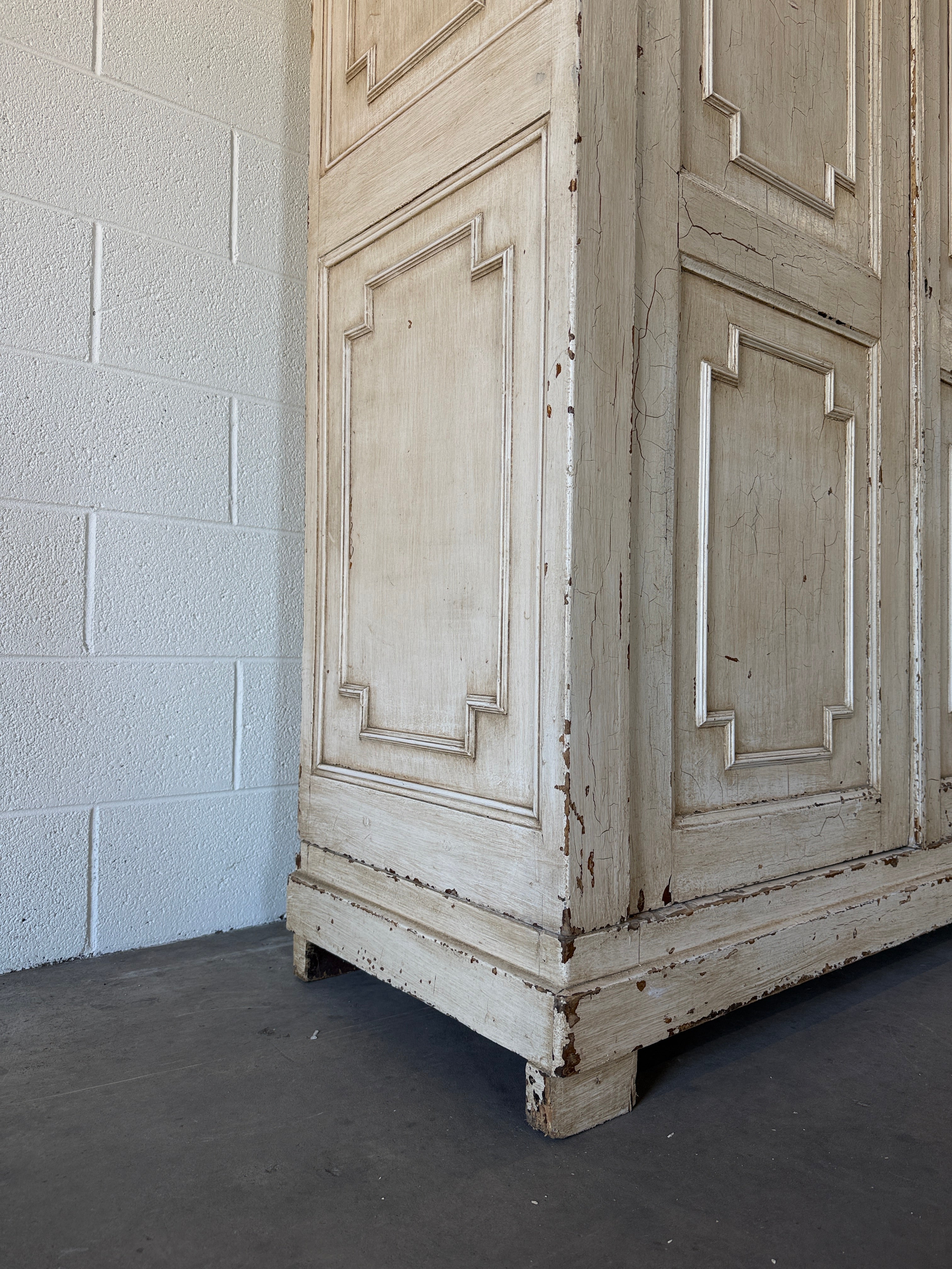 White chippy French wardrobe