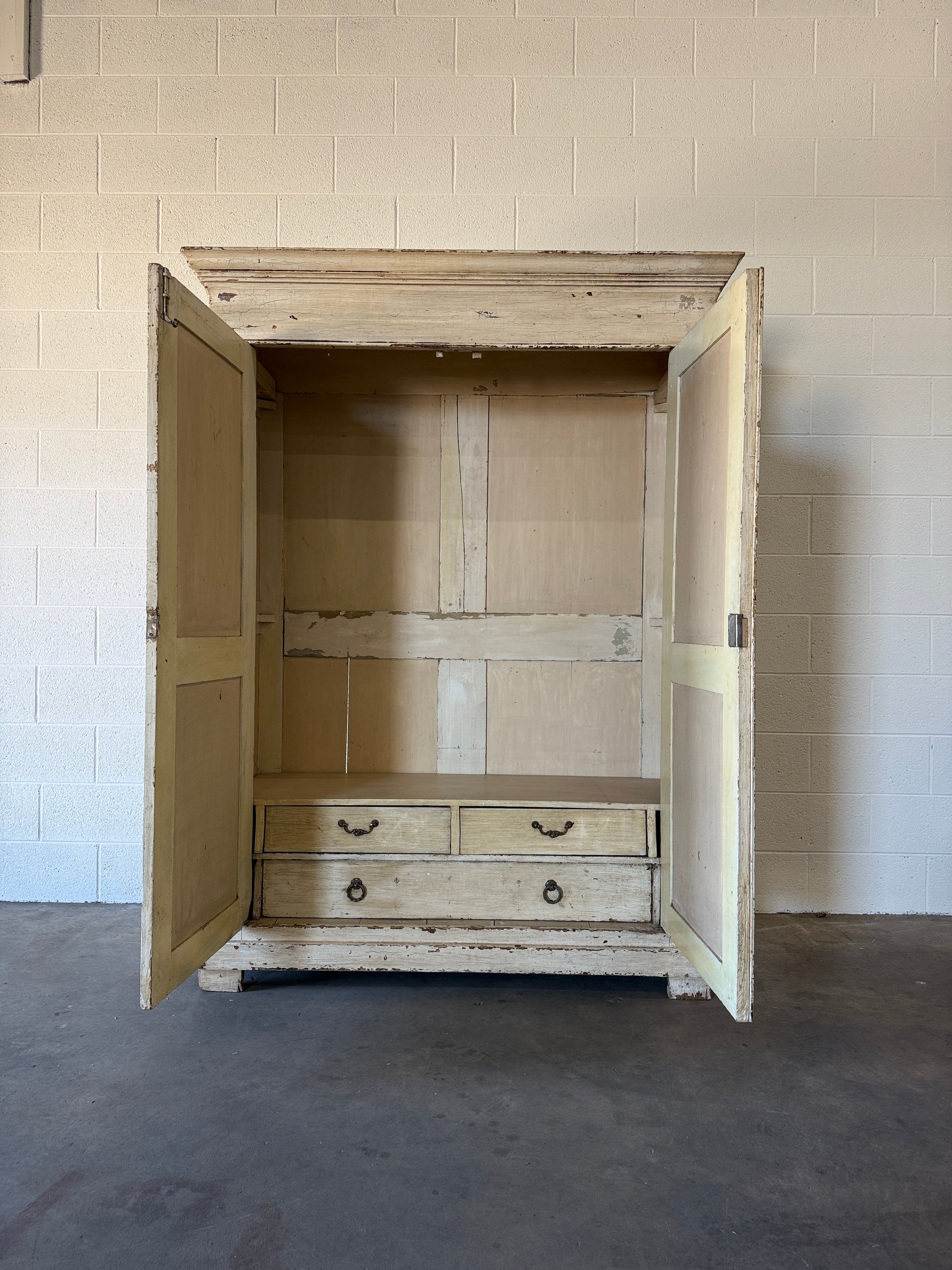 White chippy French wardrobe