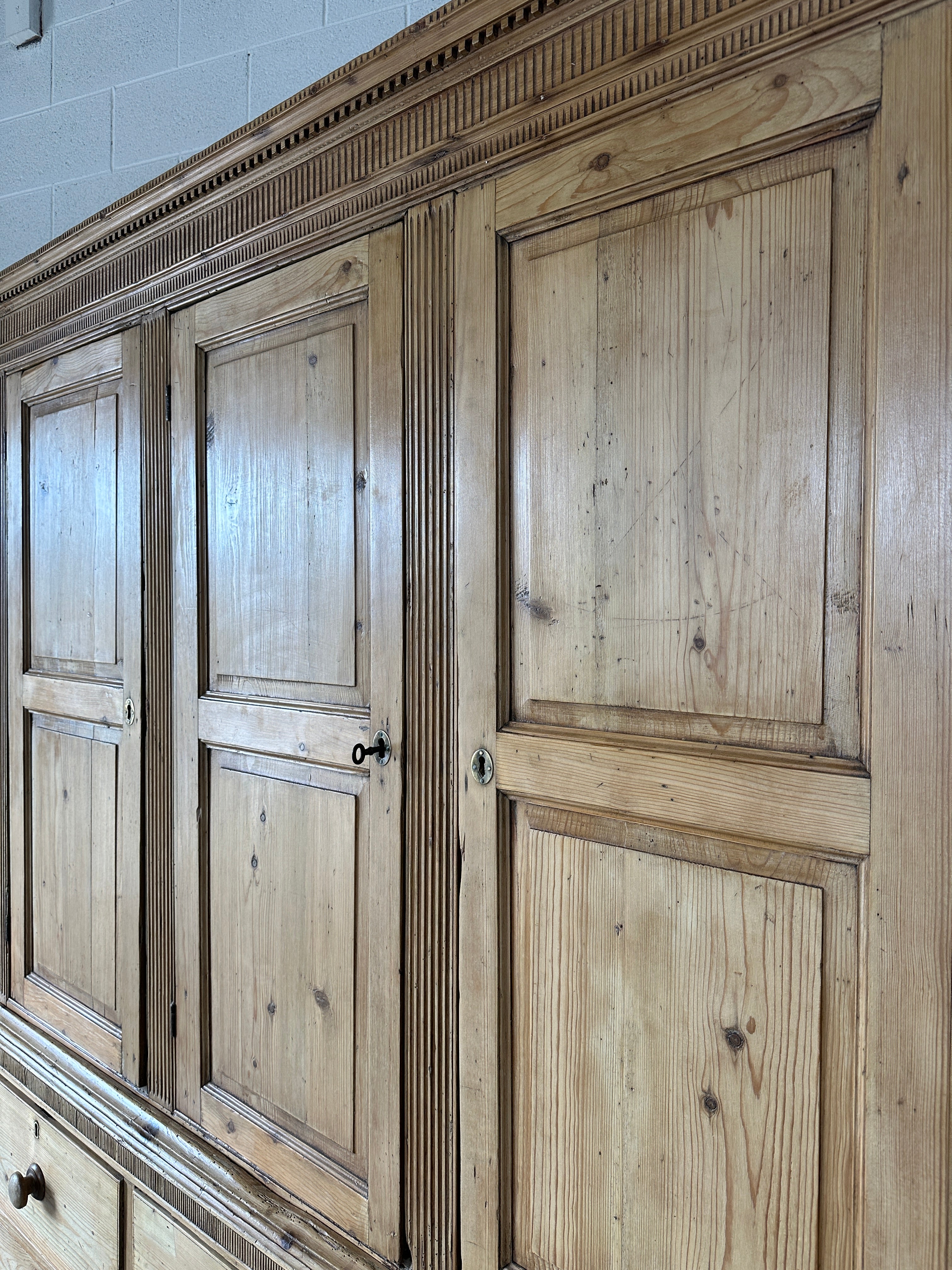 Antique English pine housekeeper’s cupboard