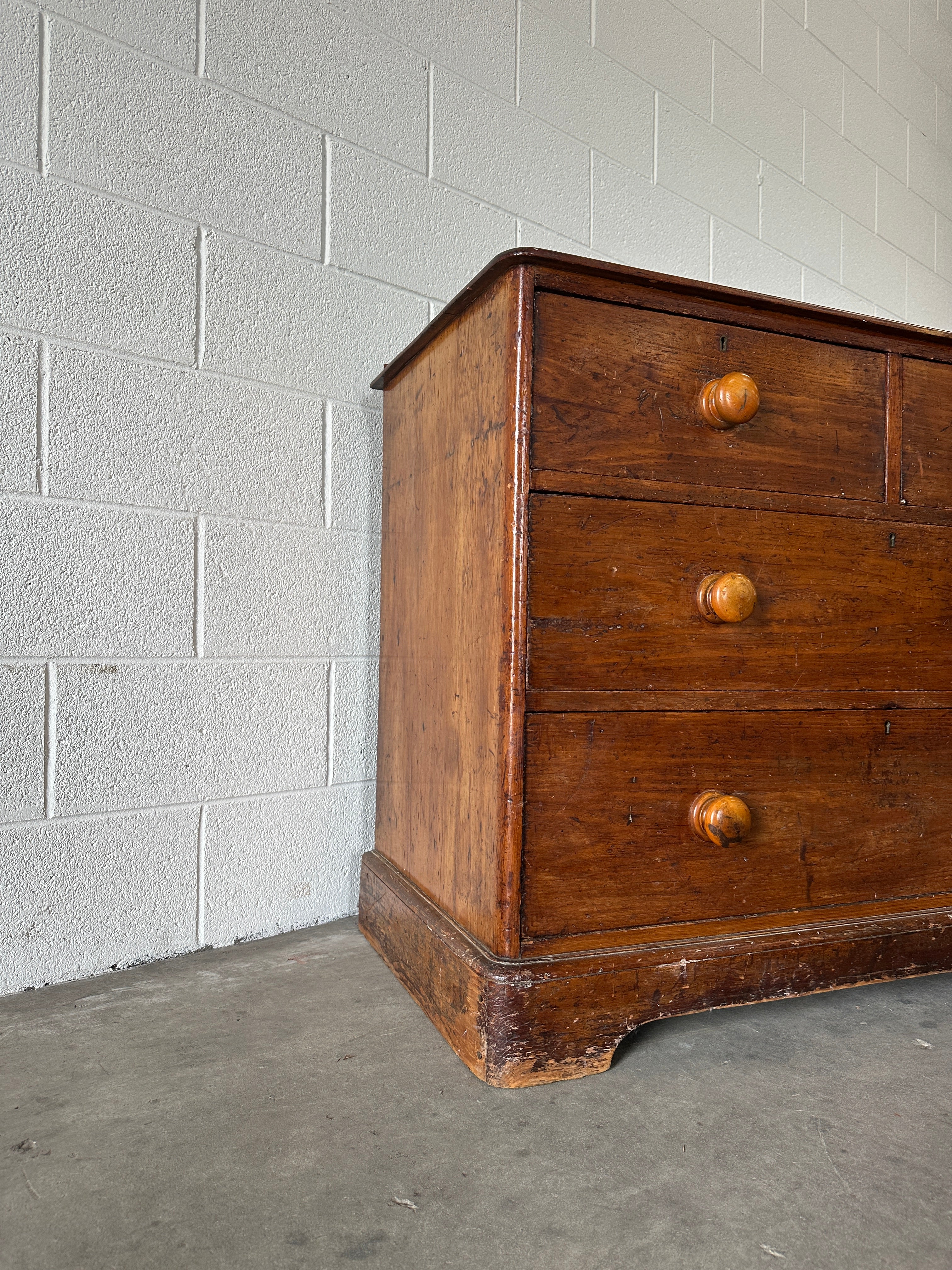 Stained English Pine 2/2 Chest of Drawers
