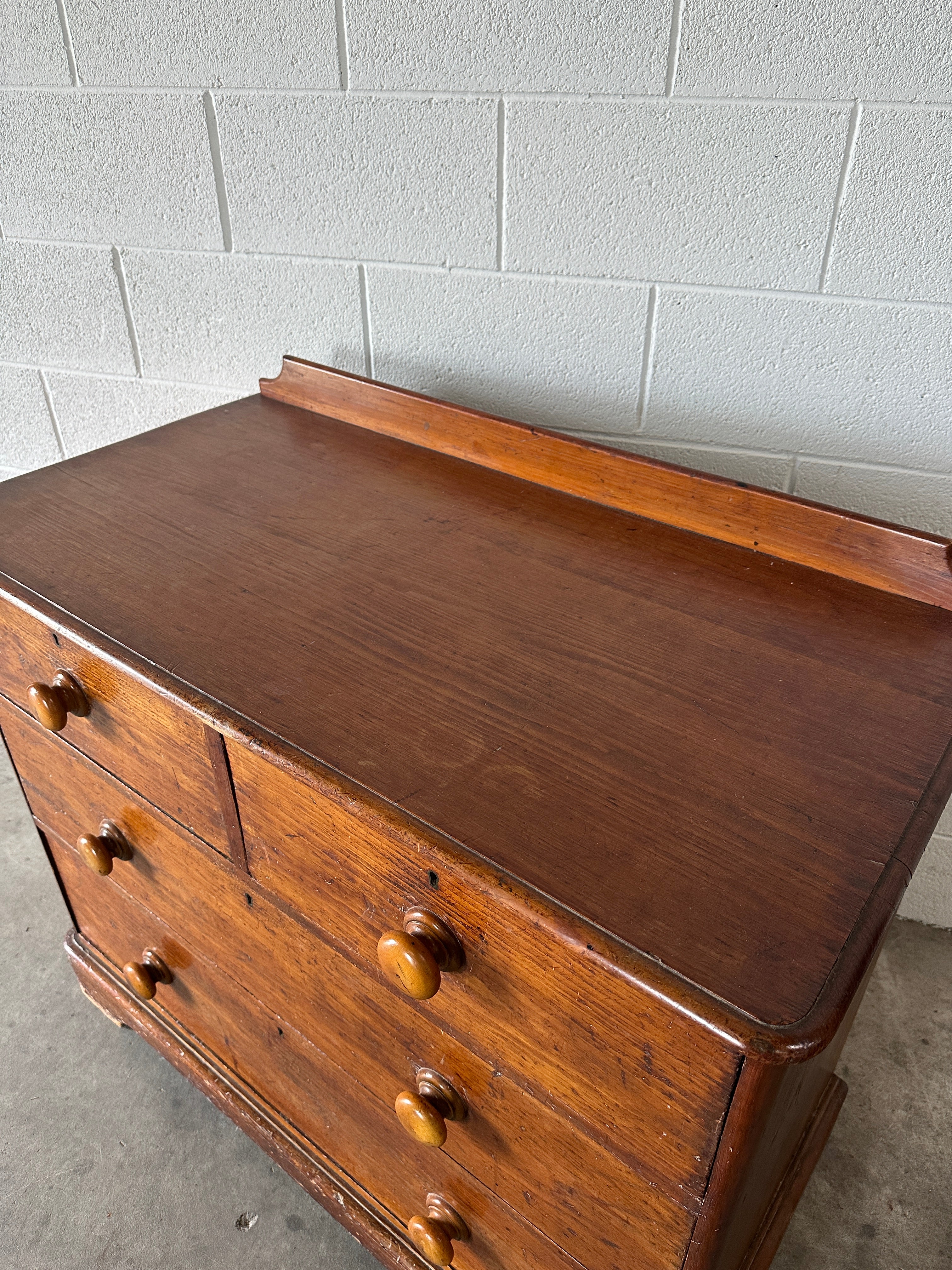 Stained English Pine 2/2 Chest of Drawers