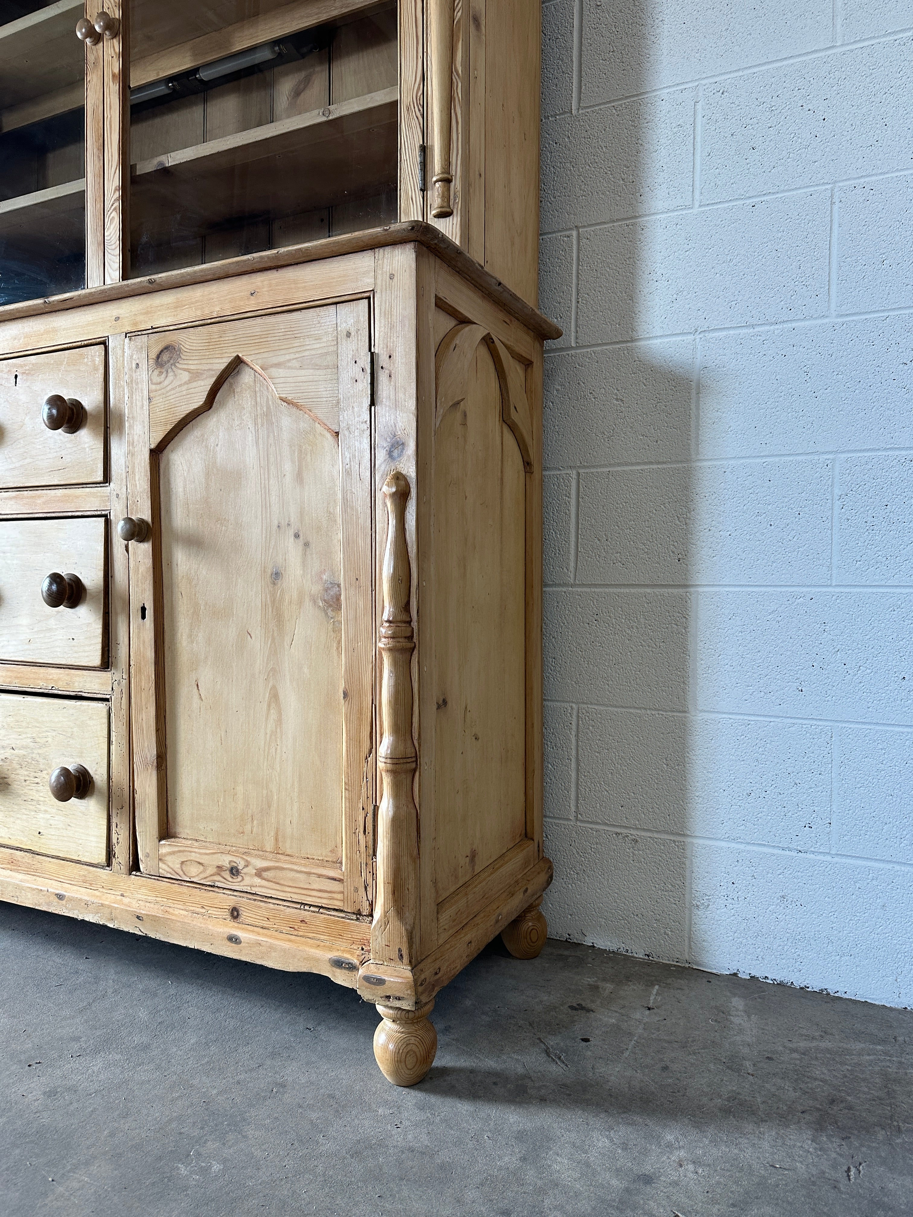 Incredible cornish hutch or cupboard with glass doors