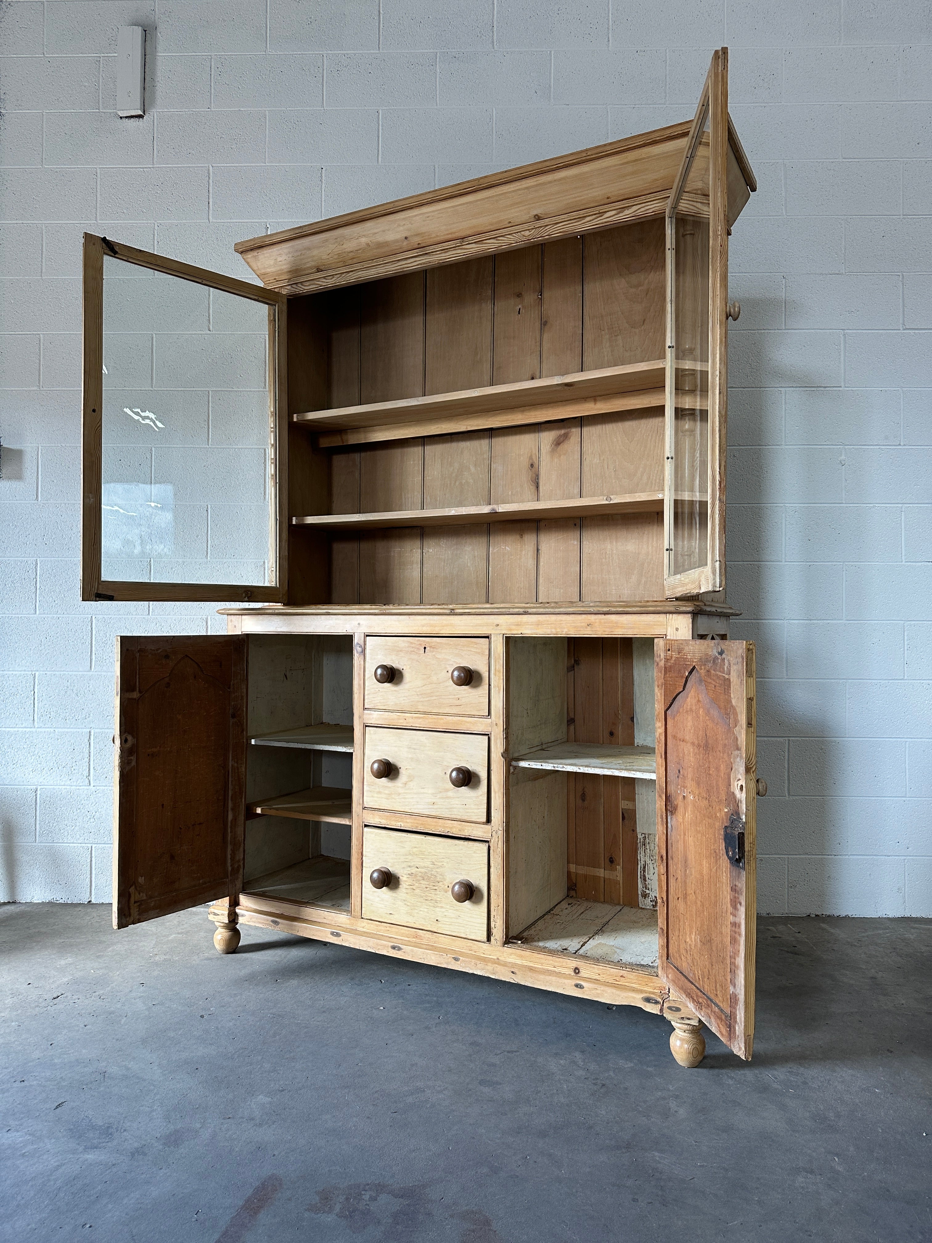 Incredible cornish hutch or cupboard with glass doors