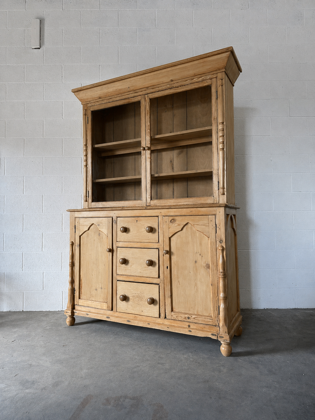 Incredible cornish hutch or cupboard with glass doors