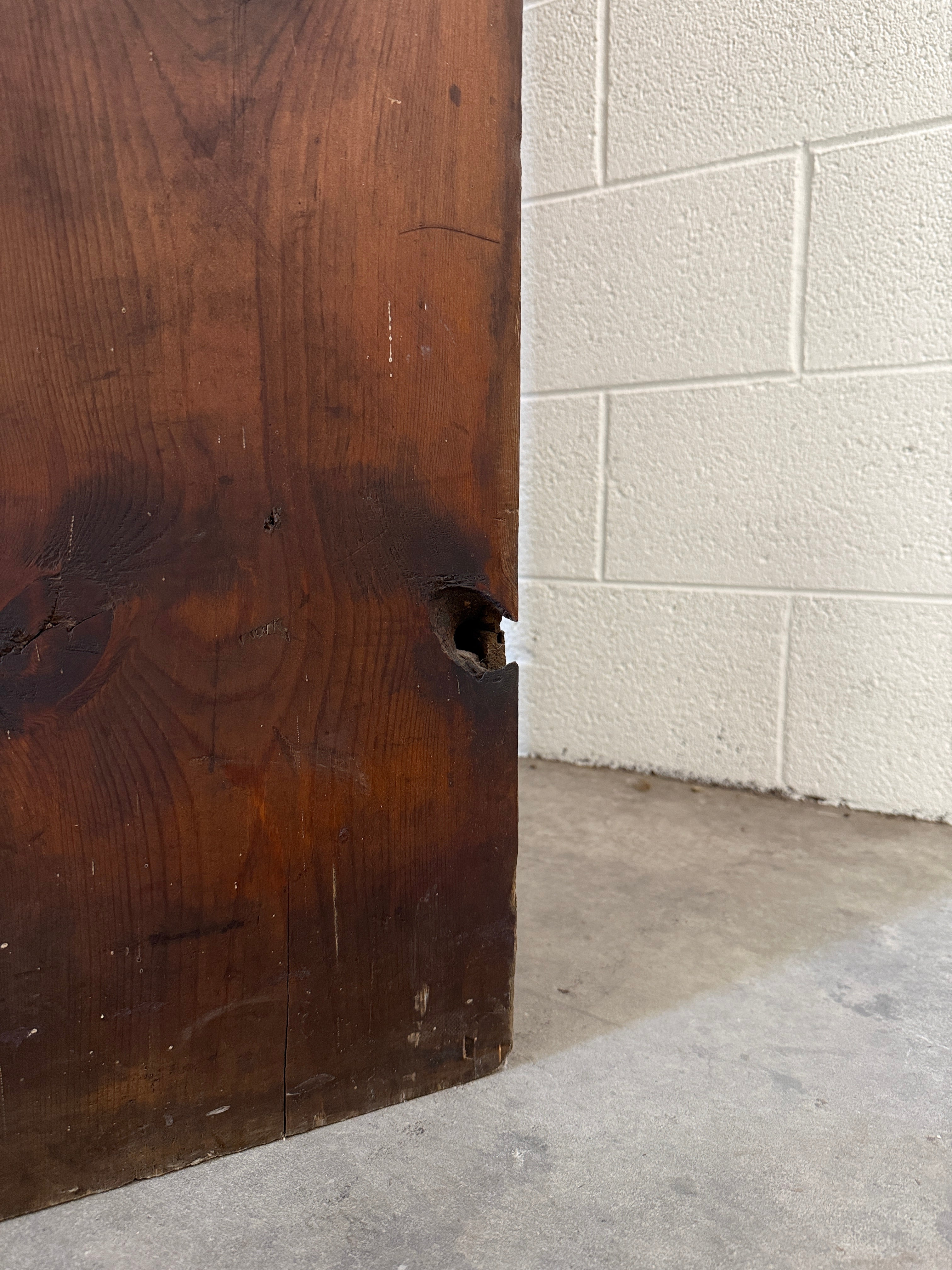 Antique English pine prayer cupboard