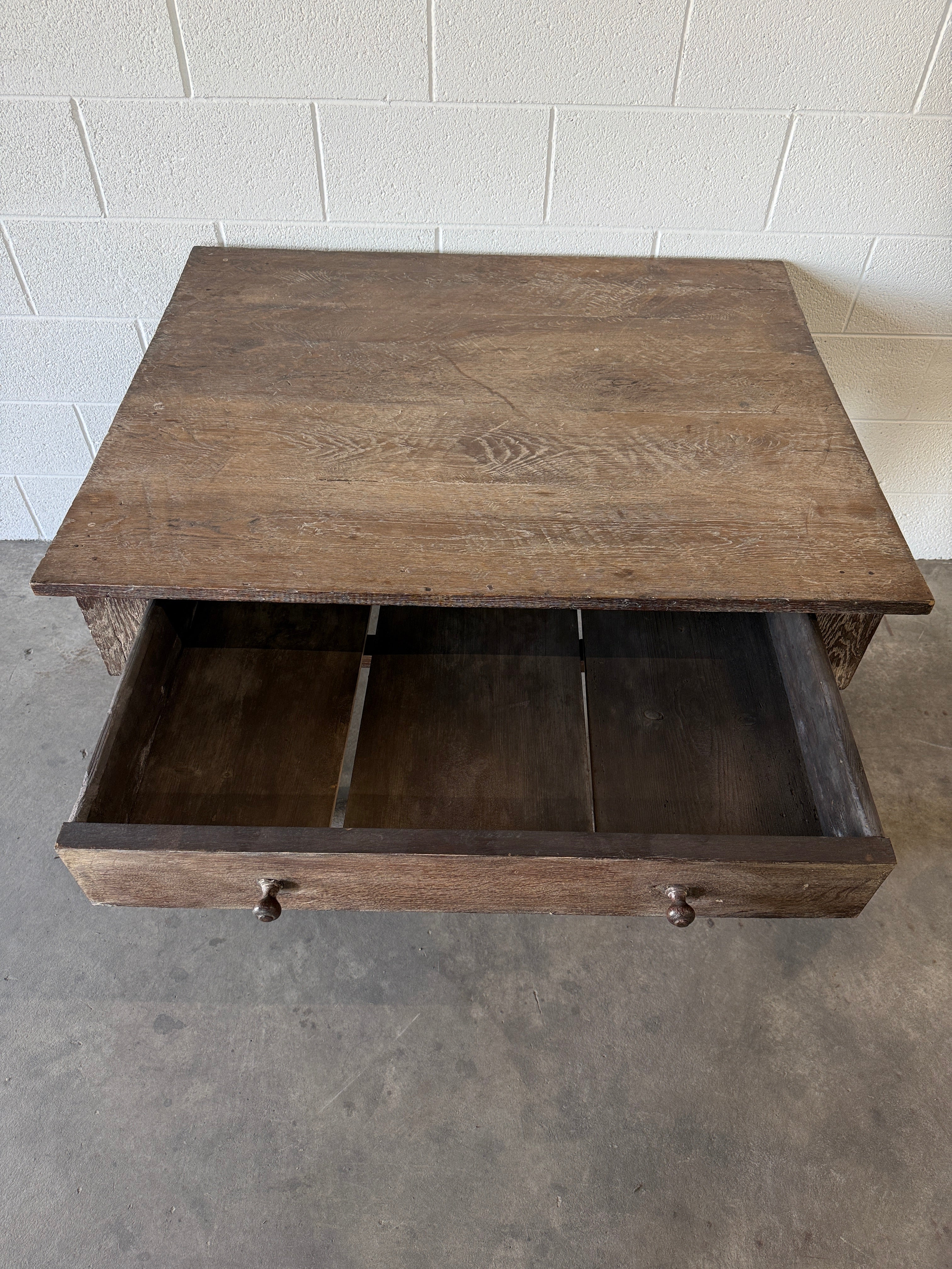 Antique Belgian or Flemish limed oak table