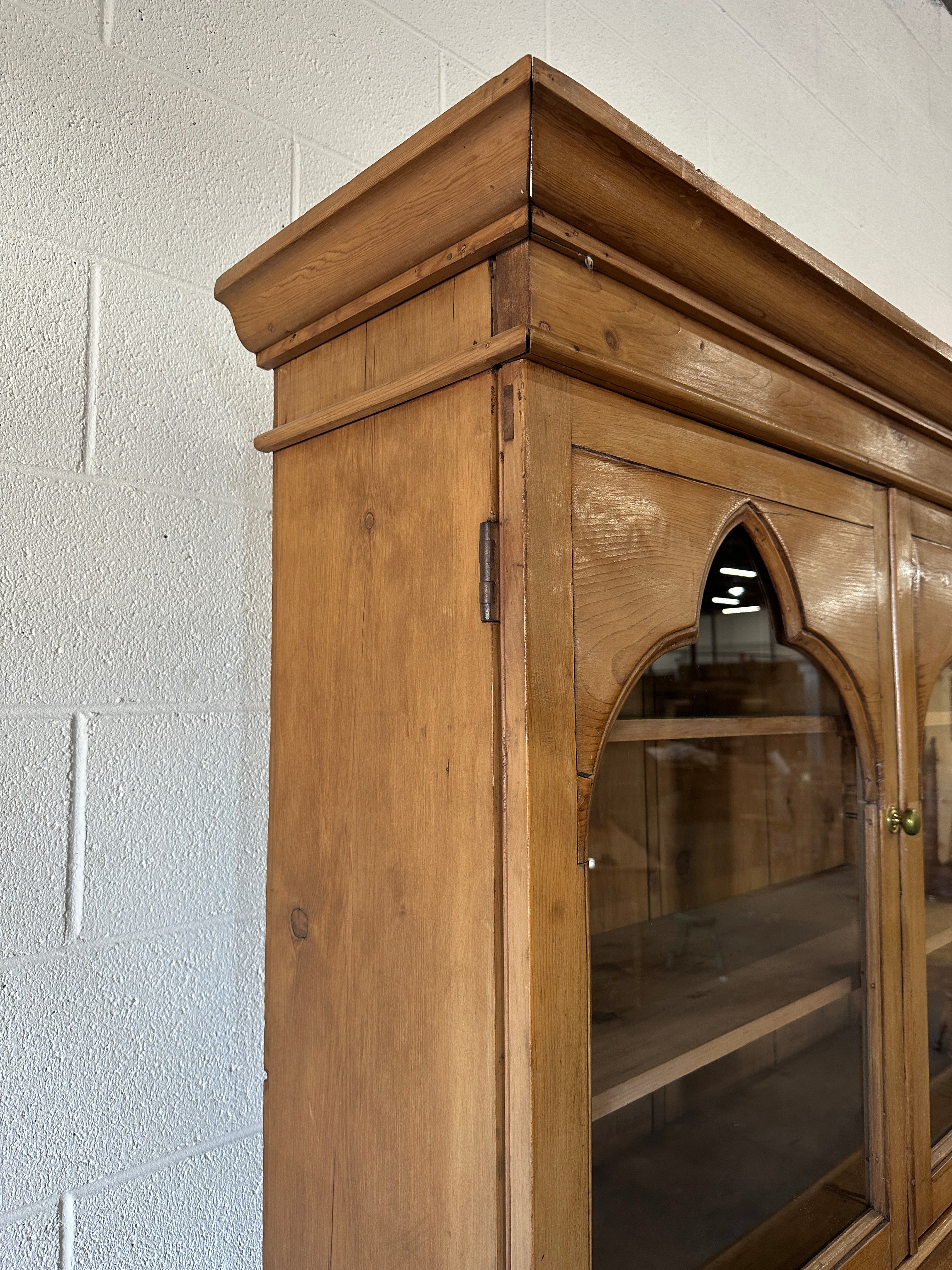 Antique European hutch with glass doors