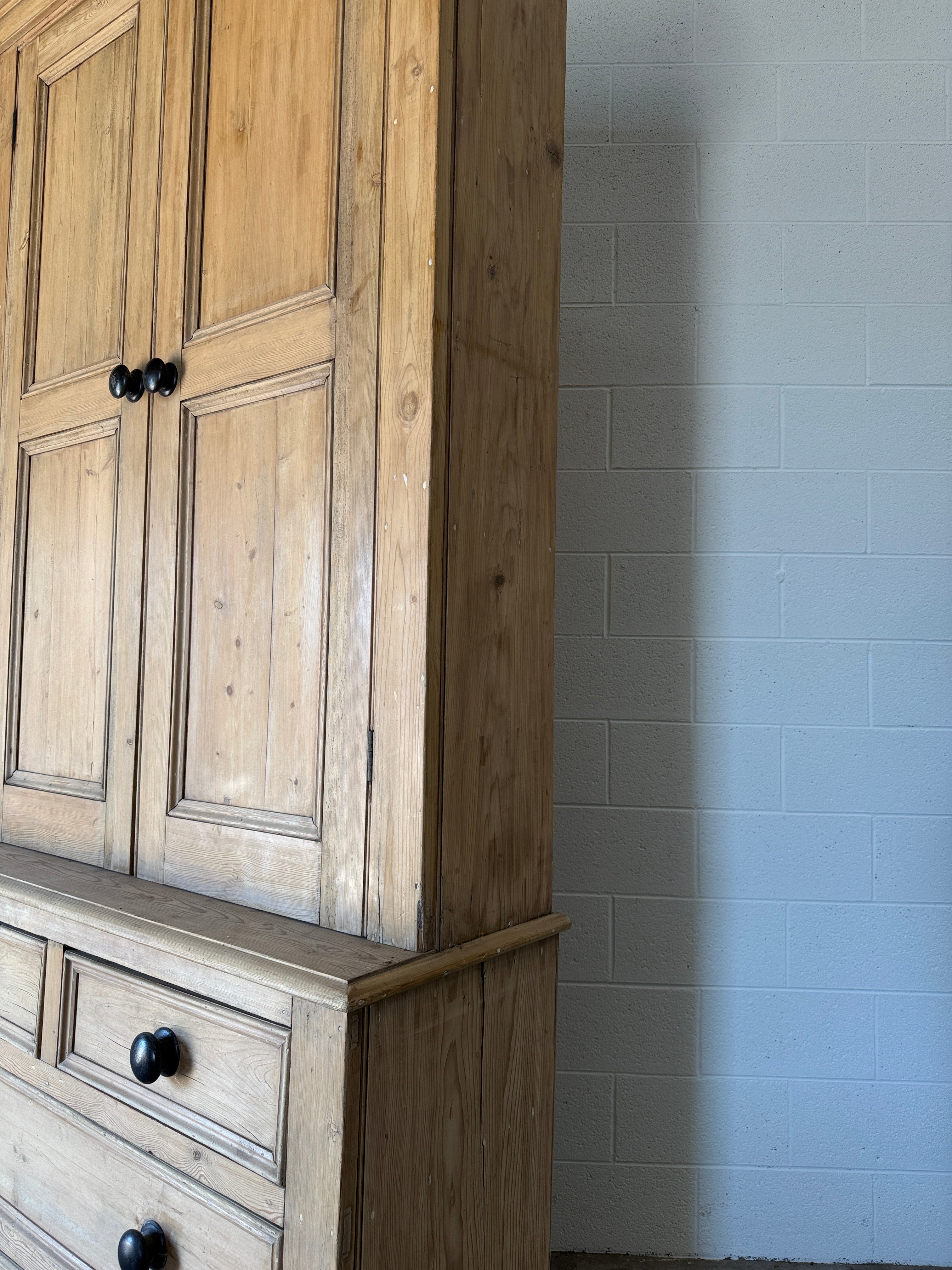 Exceptionally Tall English Pine Housekeeper’s Cupboard