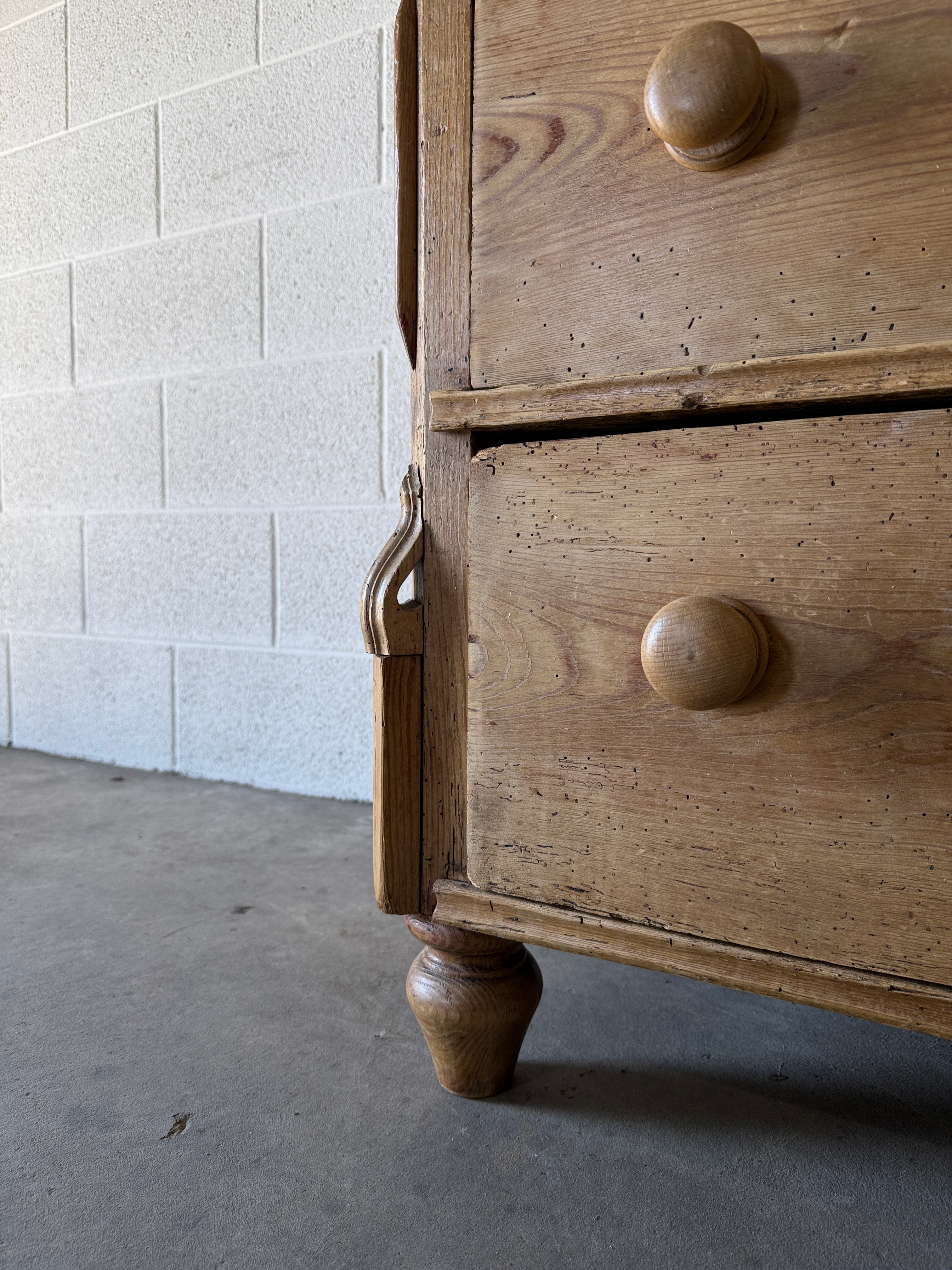 Antique Dutch Pine Three‑Drawer Chest