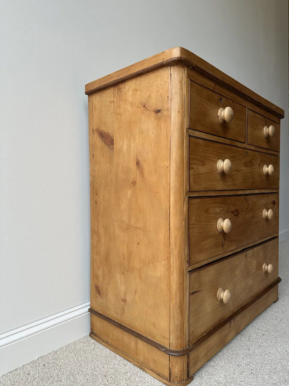 Two-toned set of victorian pine drawers