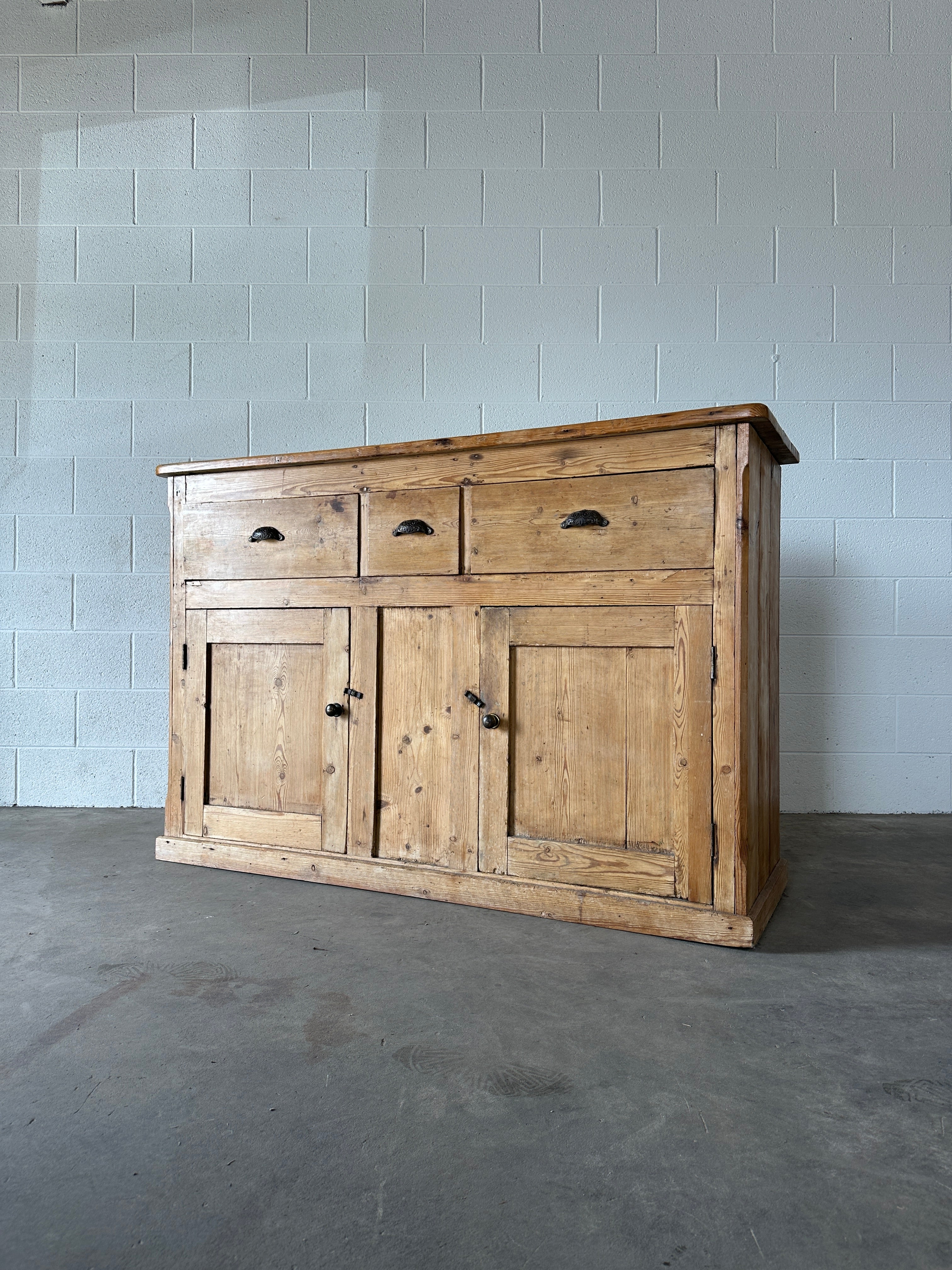 Antique English Pine Sideboard or Buffet