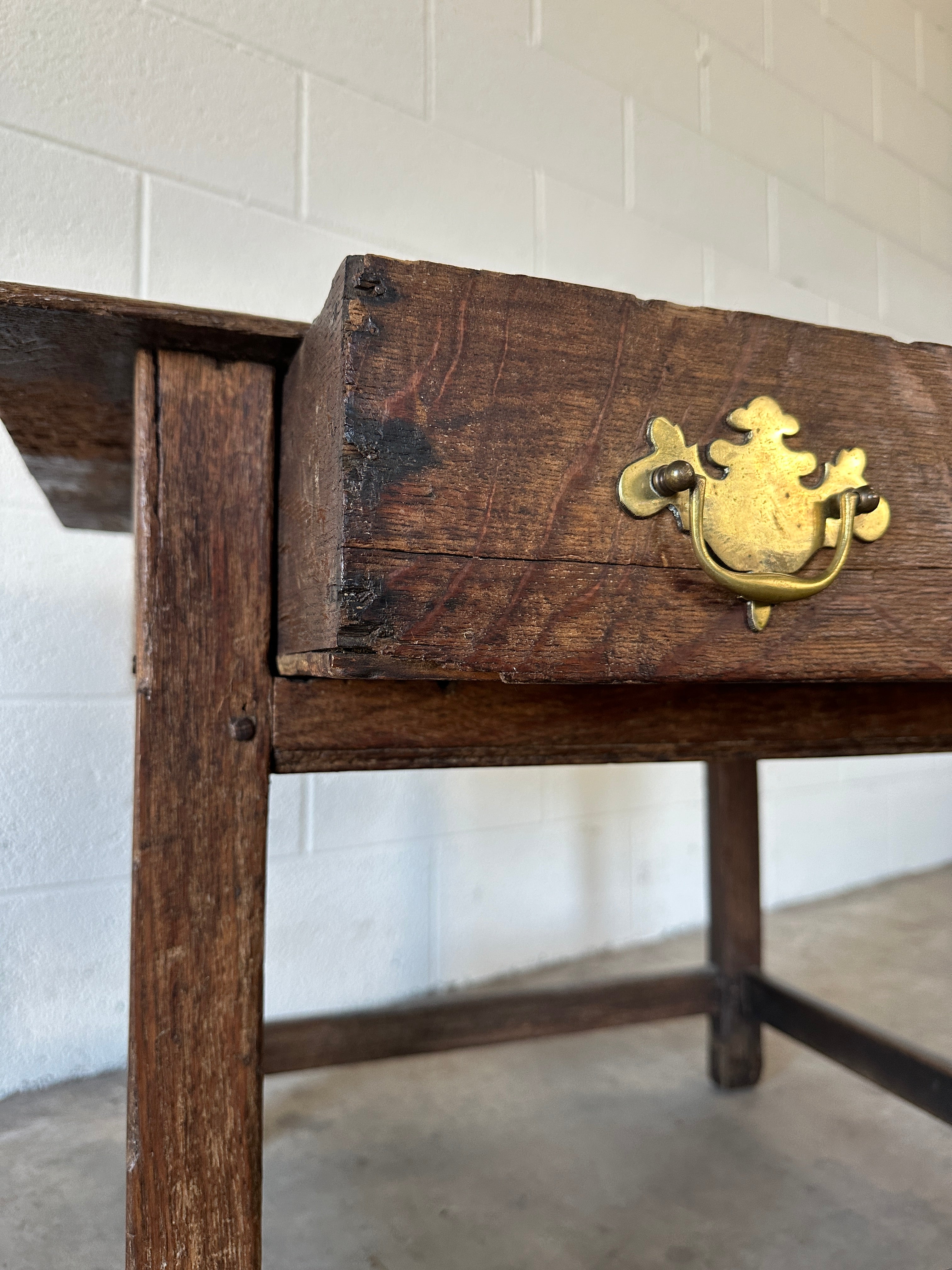 Small Georgian Oak Sidetable with Drawer