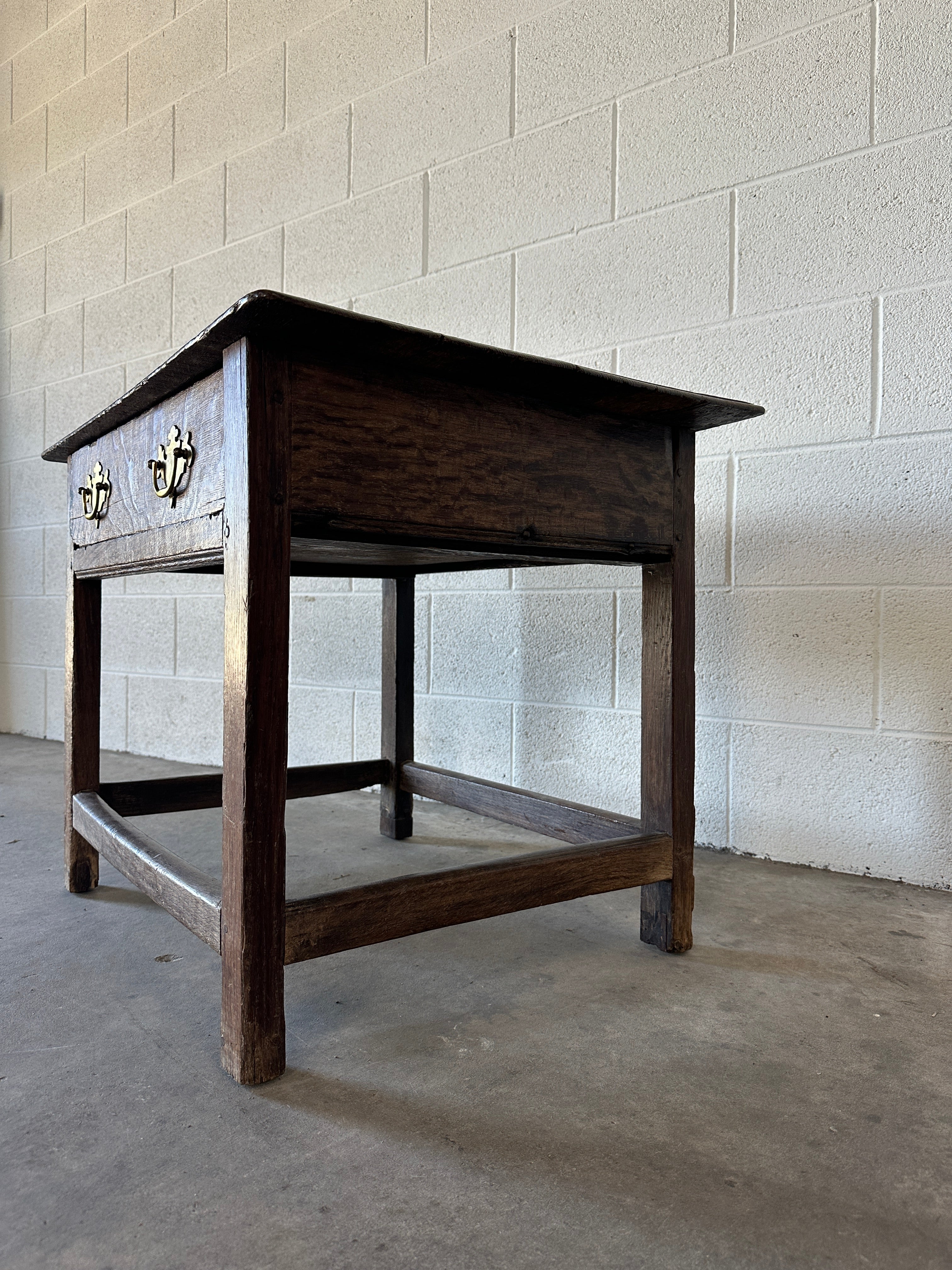 Small Georgian Oak Sidetable with Drawer