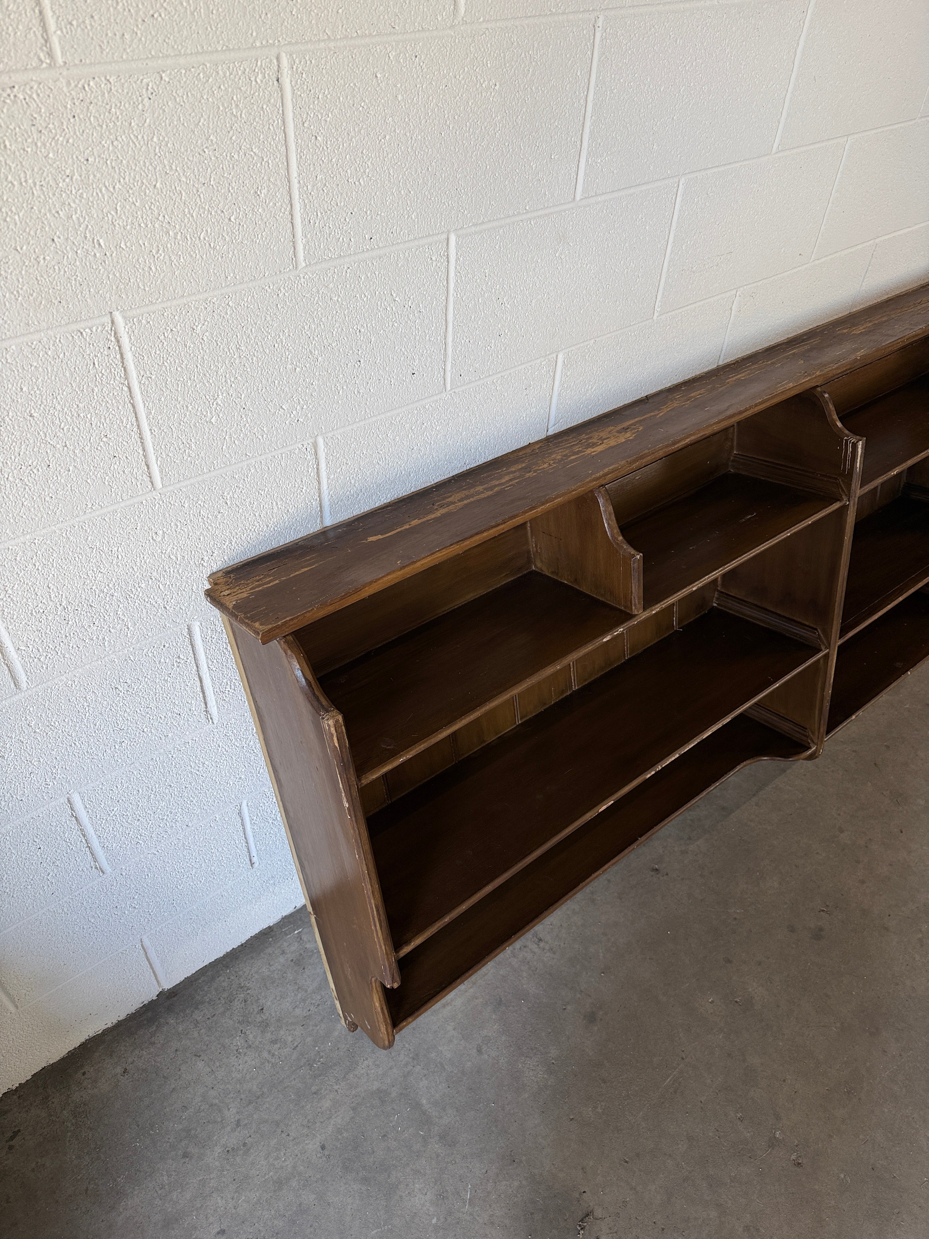 Extra‑large English antique plate rack or dish shelf